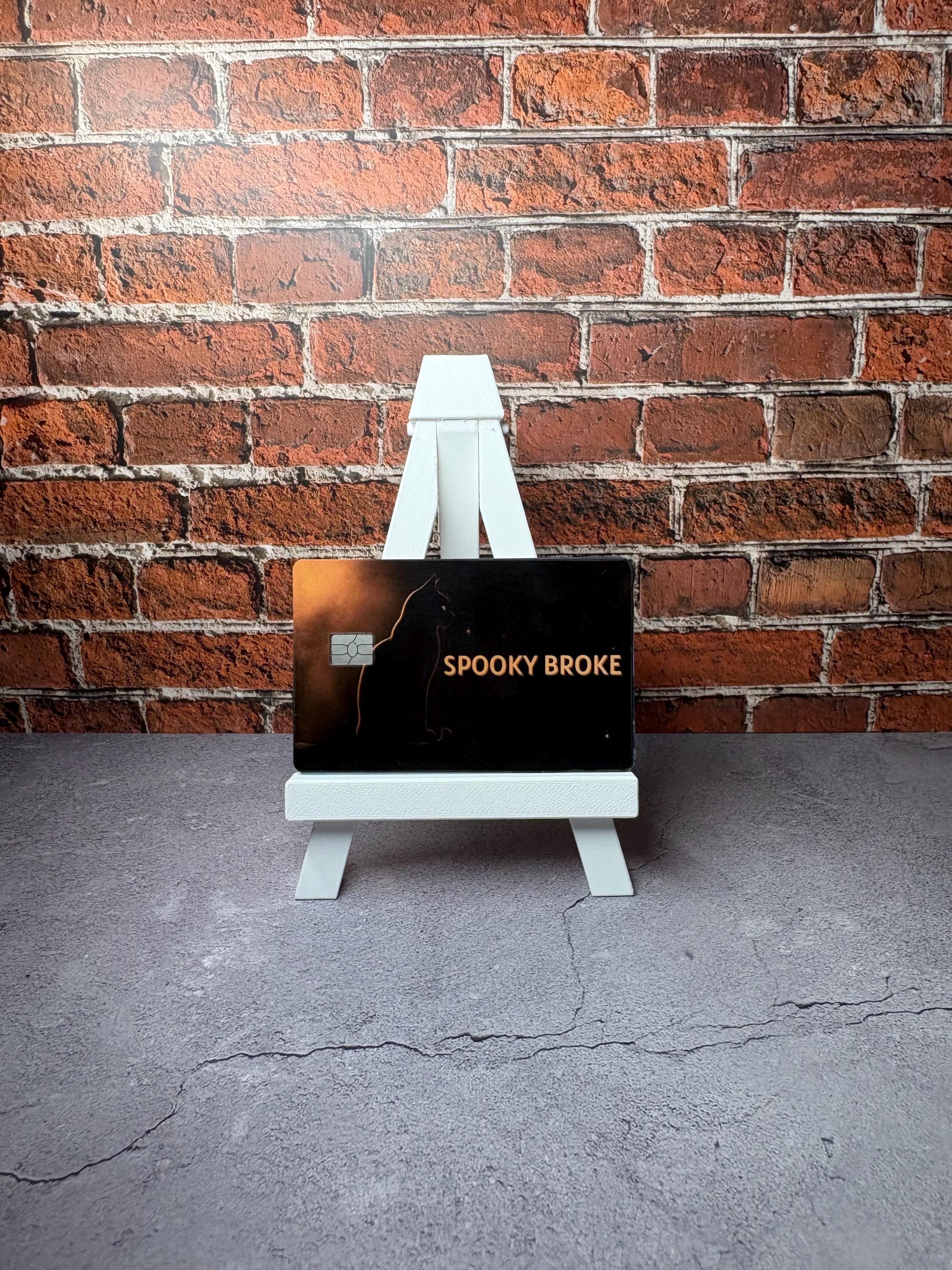 Spooky Broke Halloween Card Skin | Black Cat Witchy Debit Cover (Waterproof Vinyl), view 3