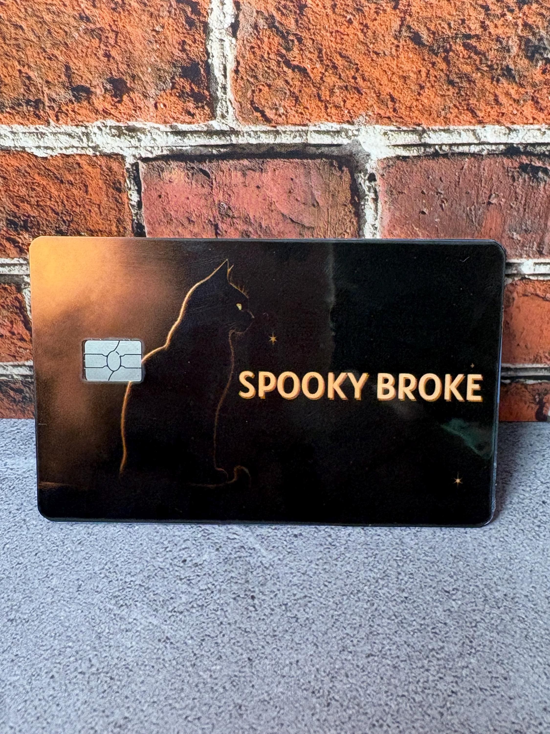 Spooky Broke Halloween Card Skin | Black Cat Witchy Debit Cover (Waterproof Vinyl), view 5