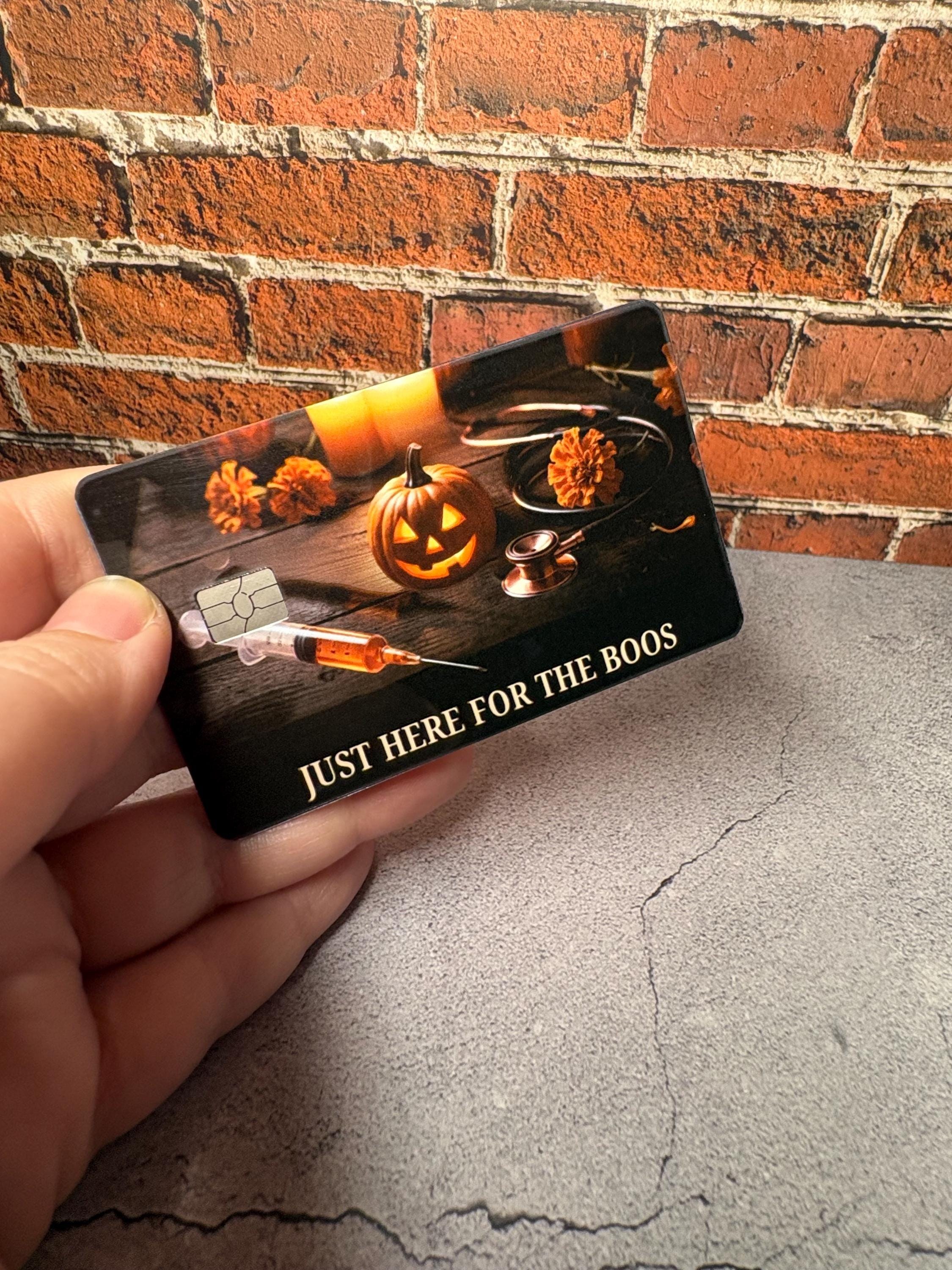 Funny Nurse Halloween Card Skin | Spooky RN Gift (Waterproof Vinyl), view 4