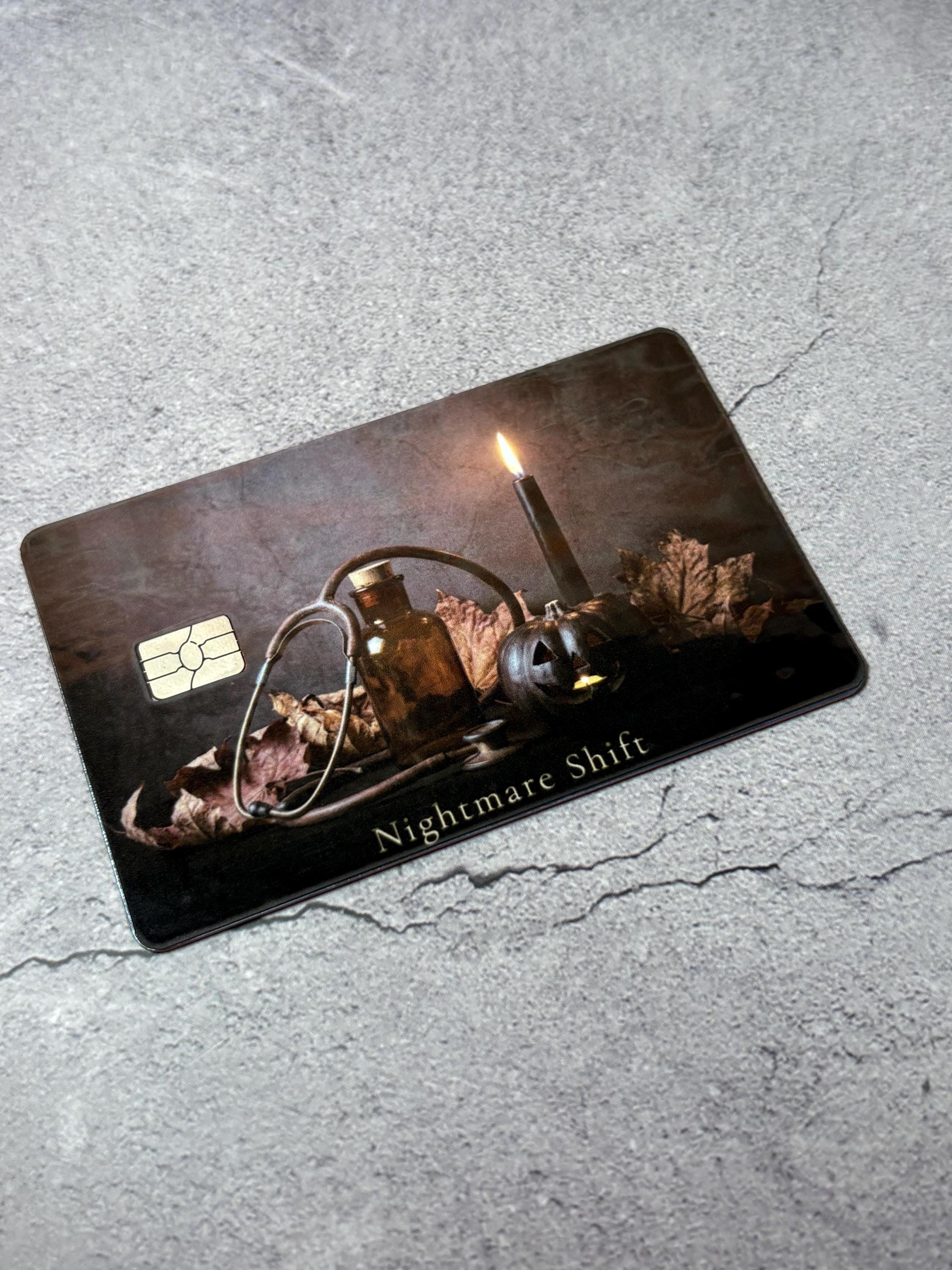 Nightmare Shift Card Skin | Funny Nurse Halloween Sticker | Moody RN Gift | Dark Cottagecore Cover, view 6