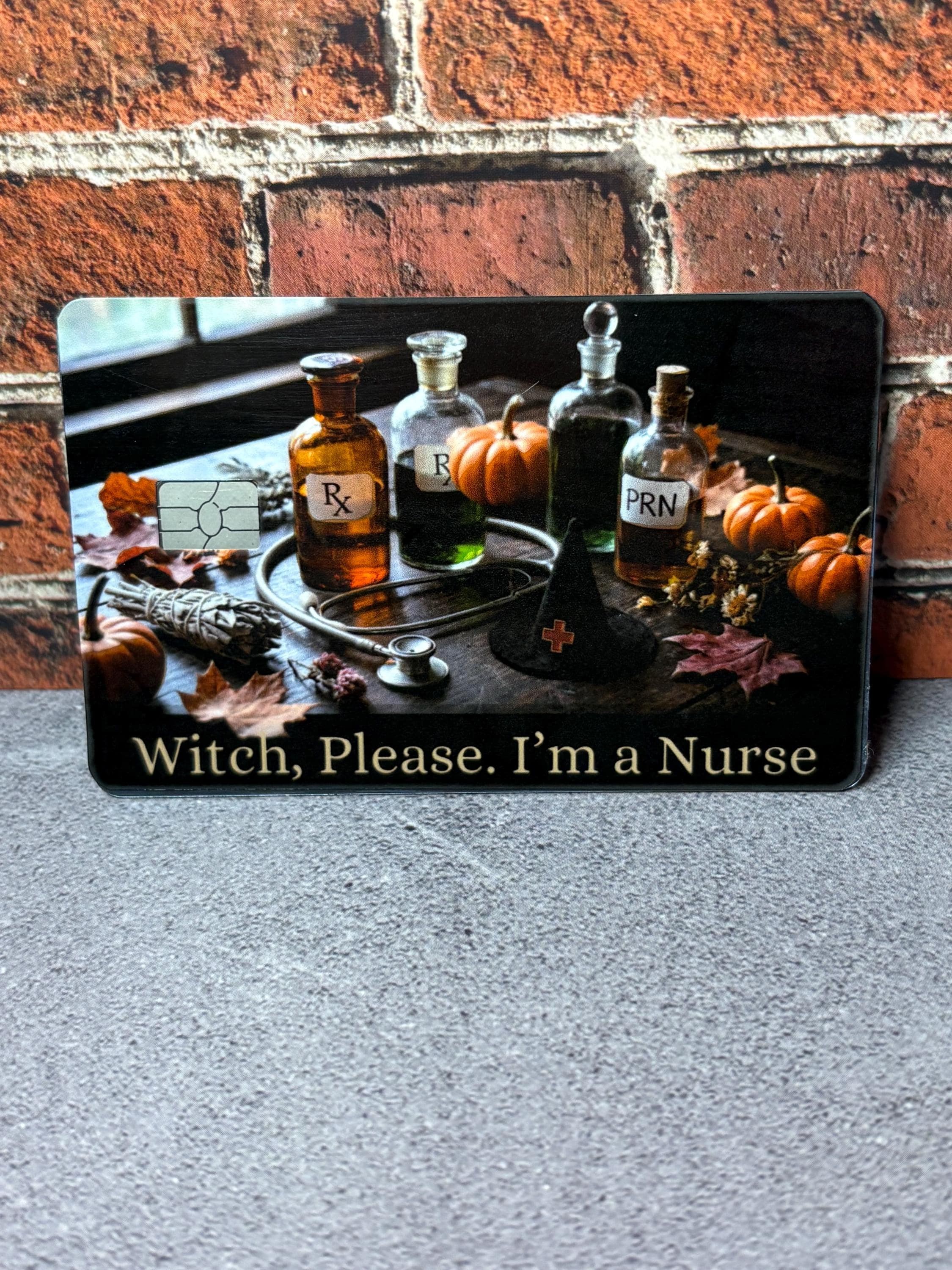 Witch Please I'm A Nurse Card Skin | Funny Nurse Halloween Debit Sticker | Witchy RN Gift, view 5