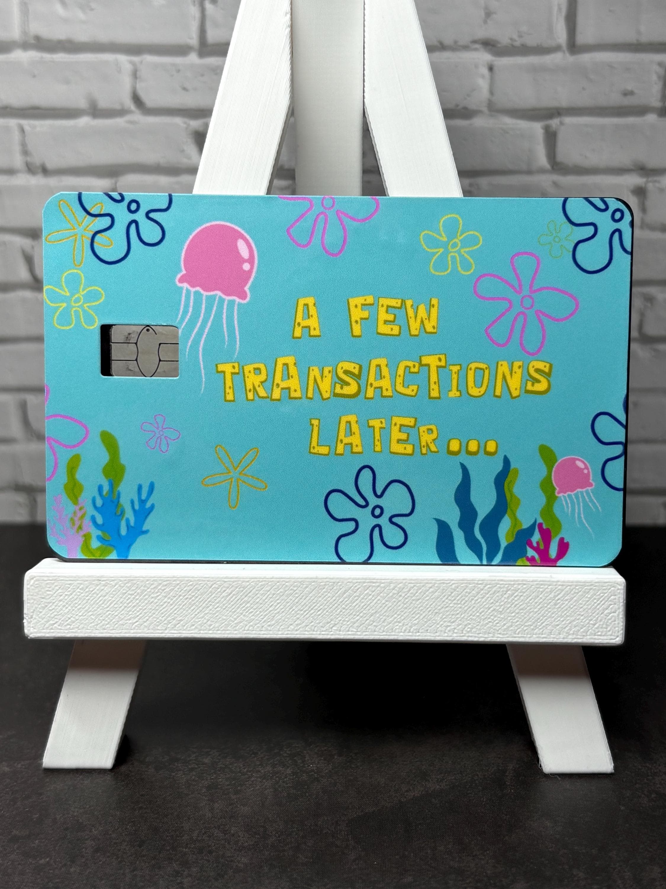 Funny Jellyfish Ocean Card Skin, Waterproof Vinyl Debit Sticker (Gift)