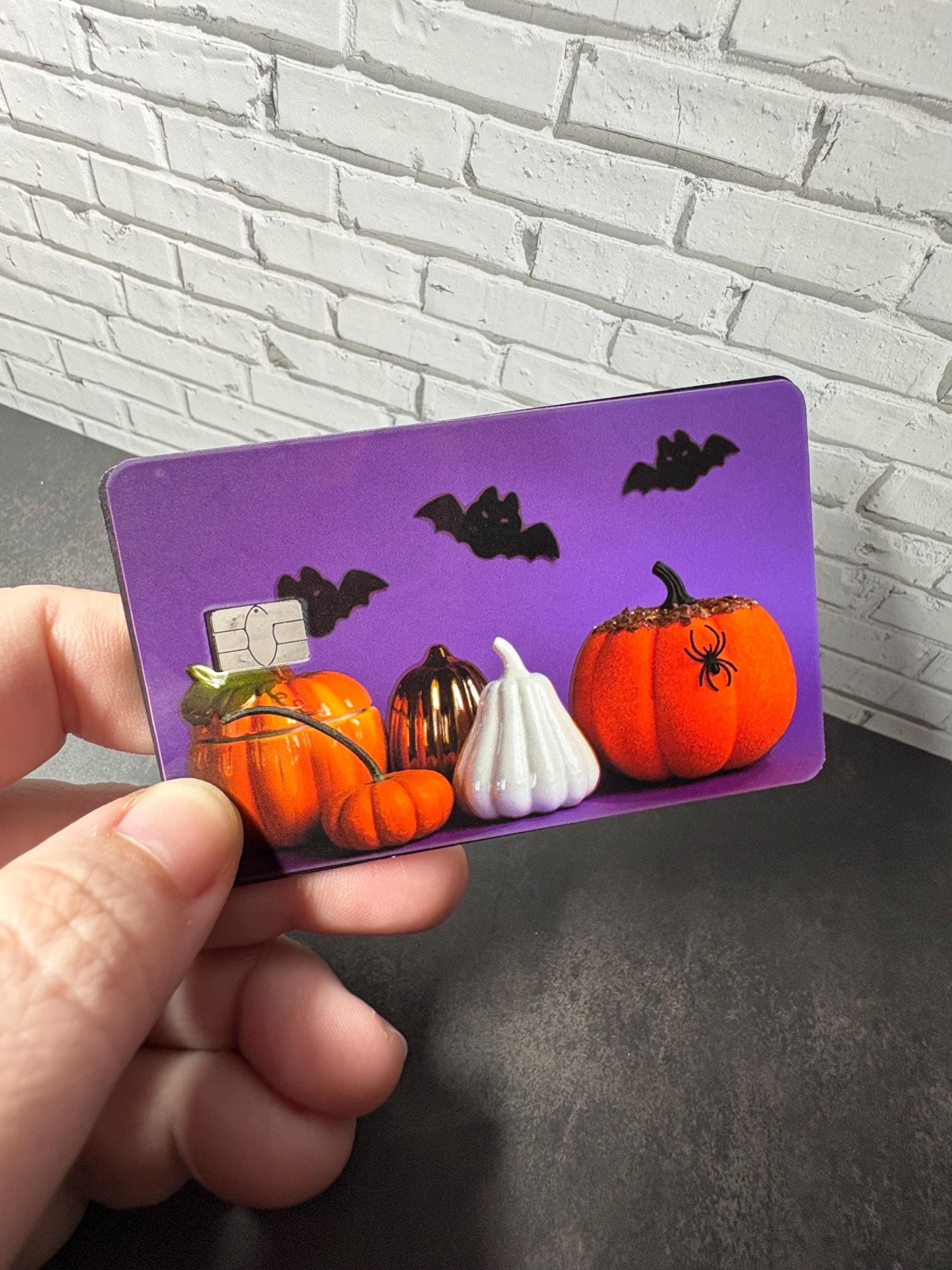 Halloween Pumpkin Card Skin, Spooky Season Debit Sticker, Waterproof Vinyl Decal (Gothic Gift), view 4