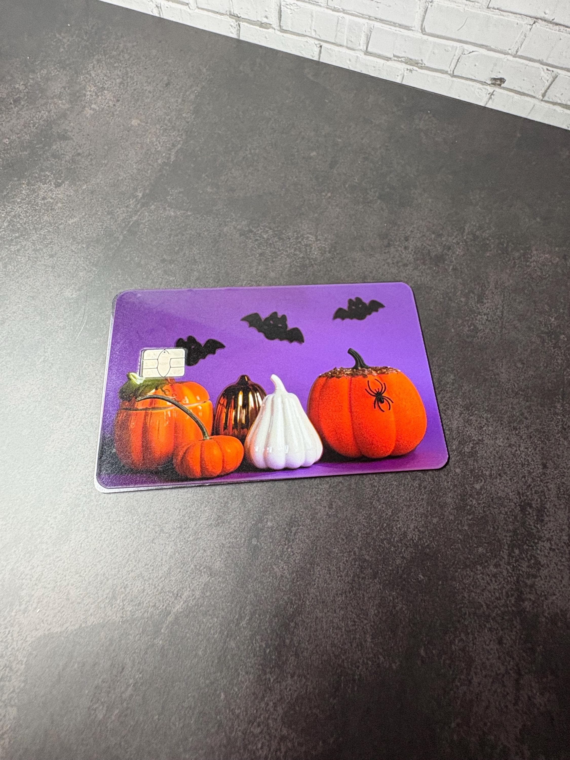 Halloween Pumpkin Card Skin, Spooky Season Debit Sticker, Waterproof Vinyl Decal (Gothic Gift), view 5