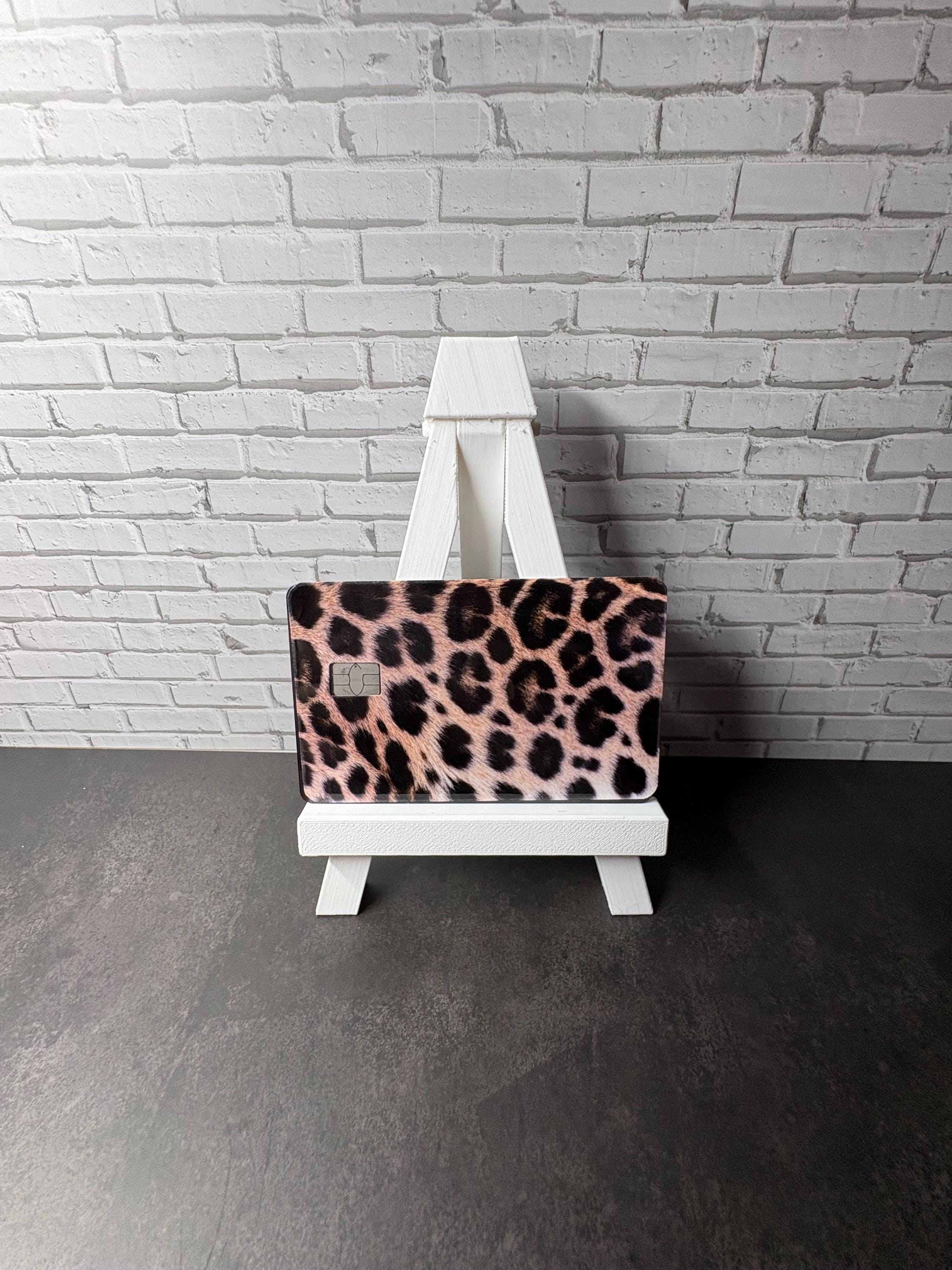 Leopard Print Card Skin, Waterproof Vinyl Debit Card Decal, view 3