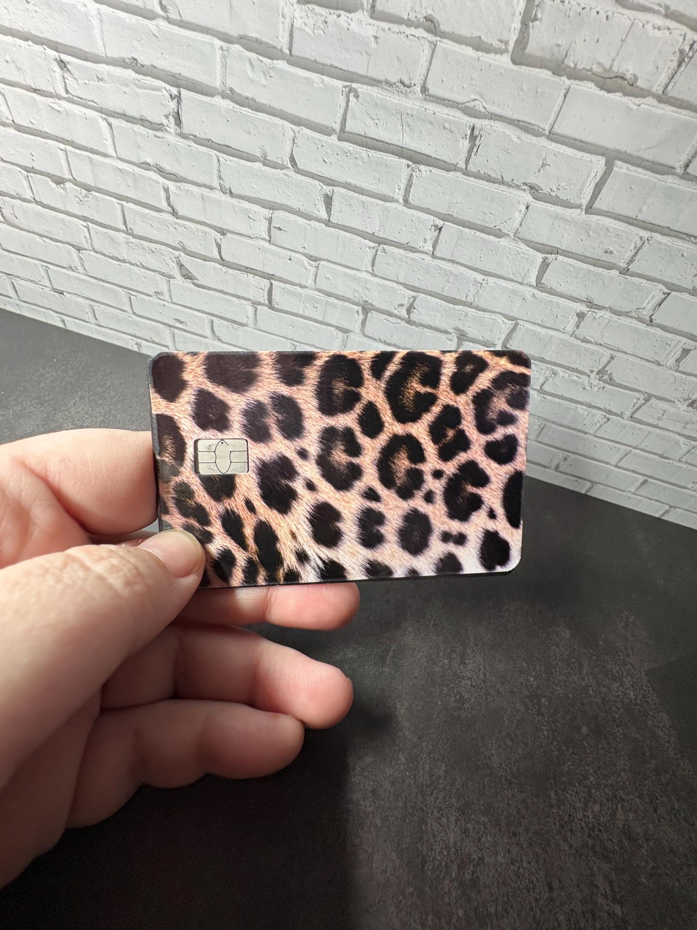 Leopard Print Card Skin, Waterproof Vinyl Debit Card Decal, view 4