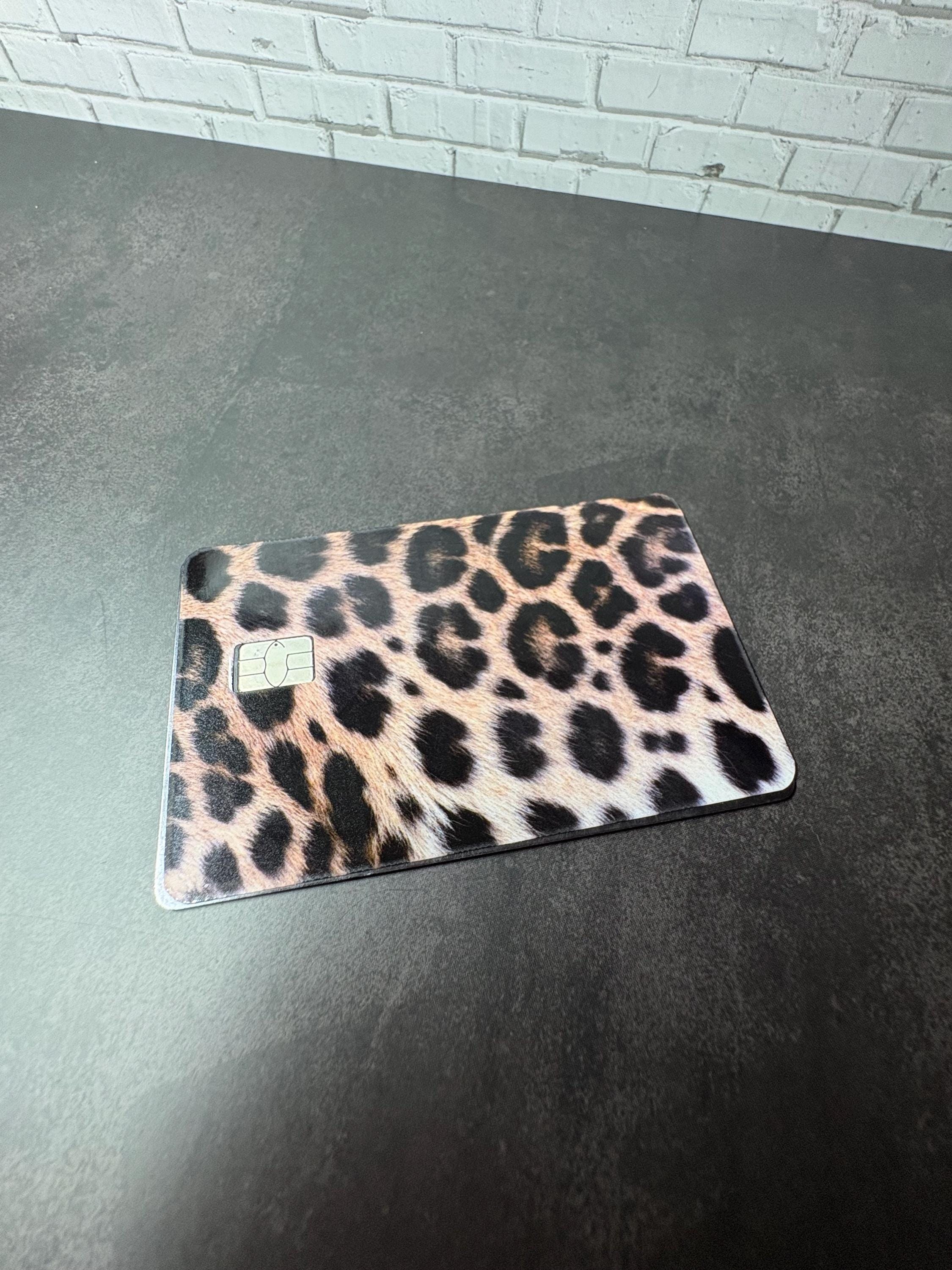 Leopard Print Card Skin, Waterproof Vinyl Debit Card Decal, view 5