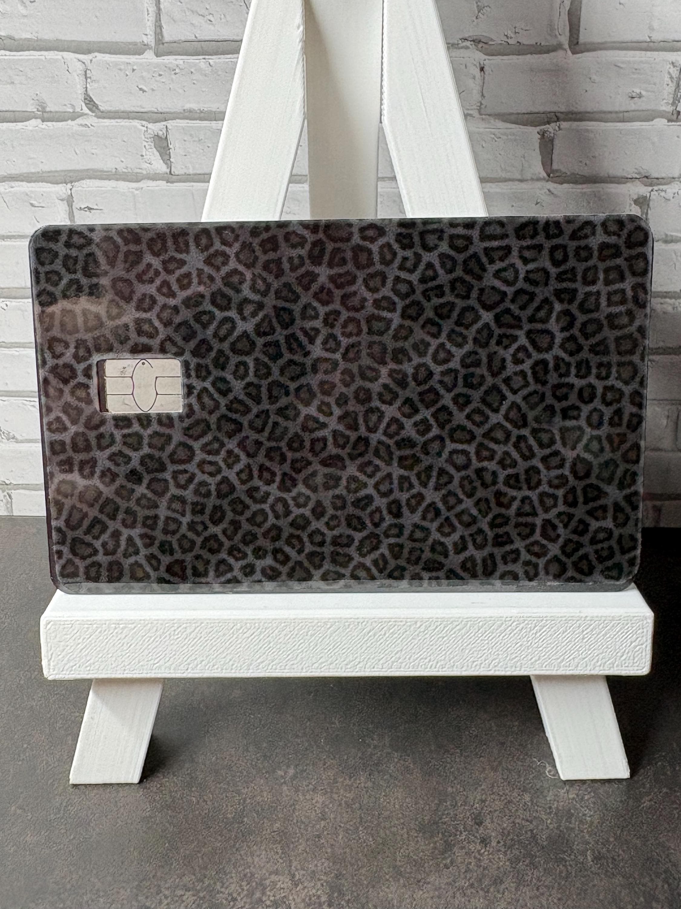 Black Leopard Print Card Skin, Waterproof Vinyl Debit Sticker (Dark Animal Print)