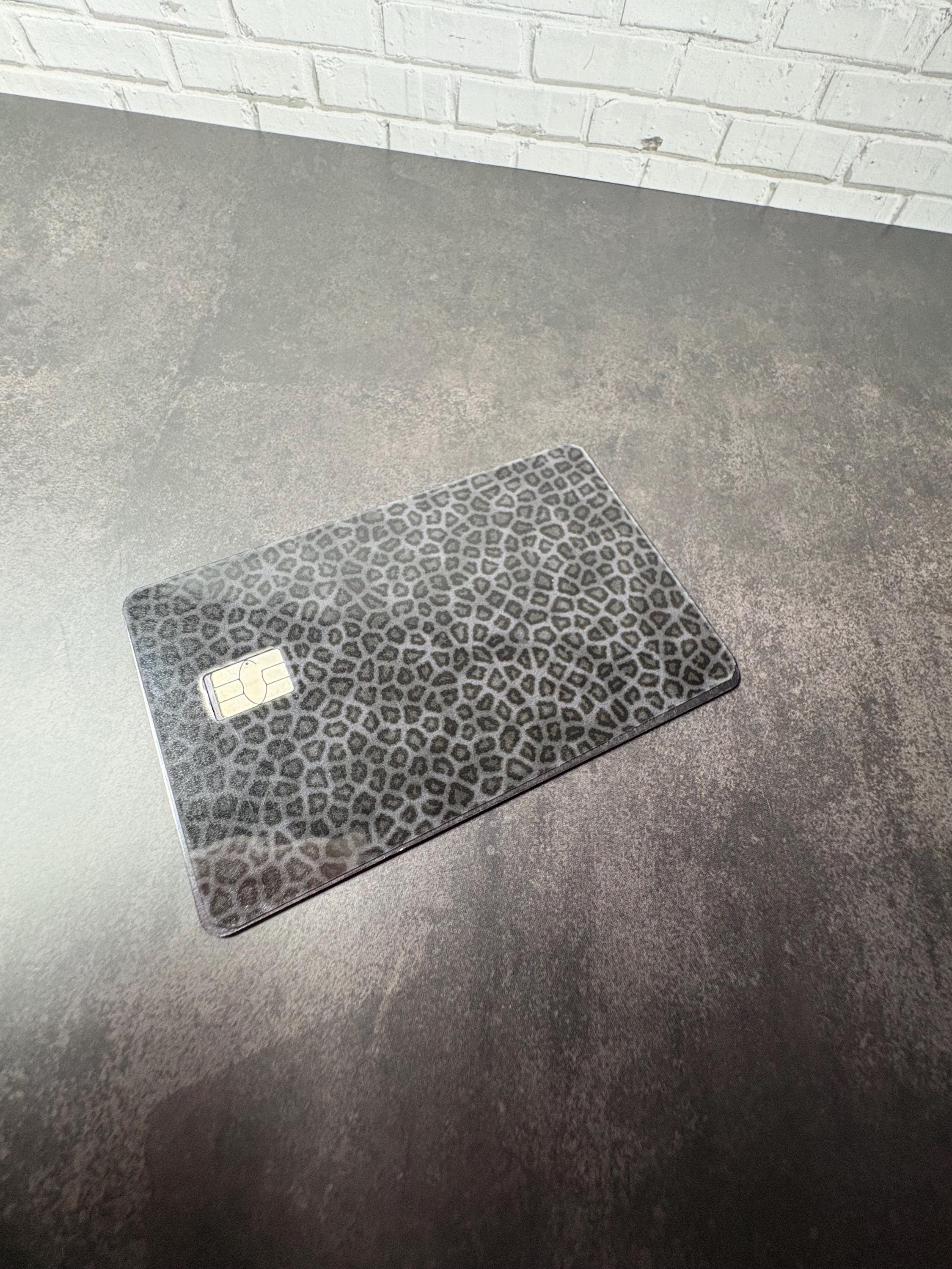 Black Leopard Print Card Skin, Waterproof Vinyl Debit Sticker (Dark Animal Print), view 5