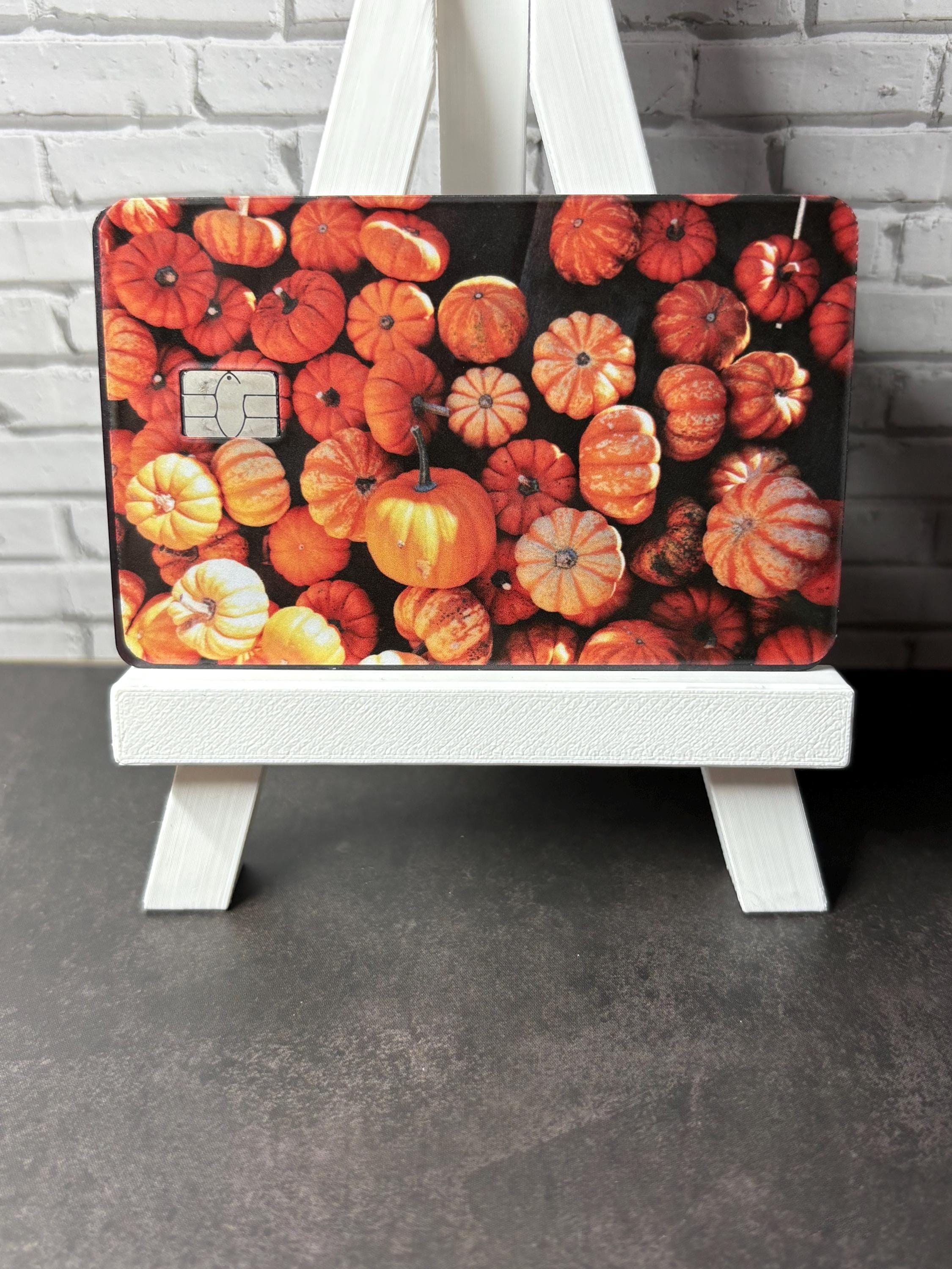 Mini Pumpkin Patch Card Skin, Waterproof Vinyl Debit Sticker (Halloween Gift)