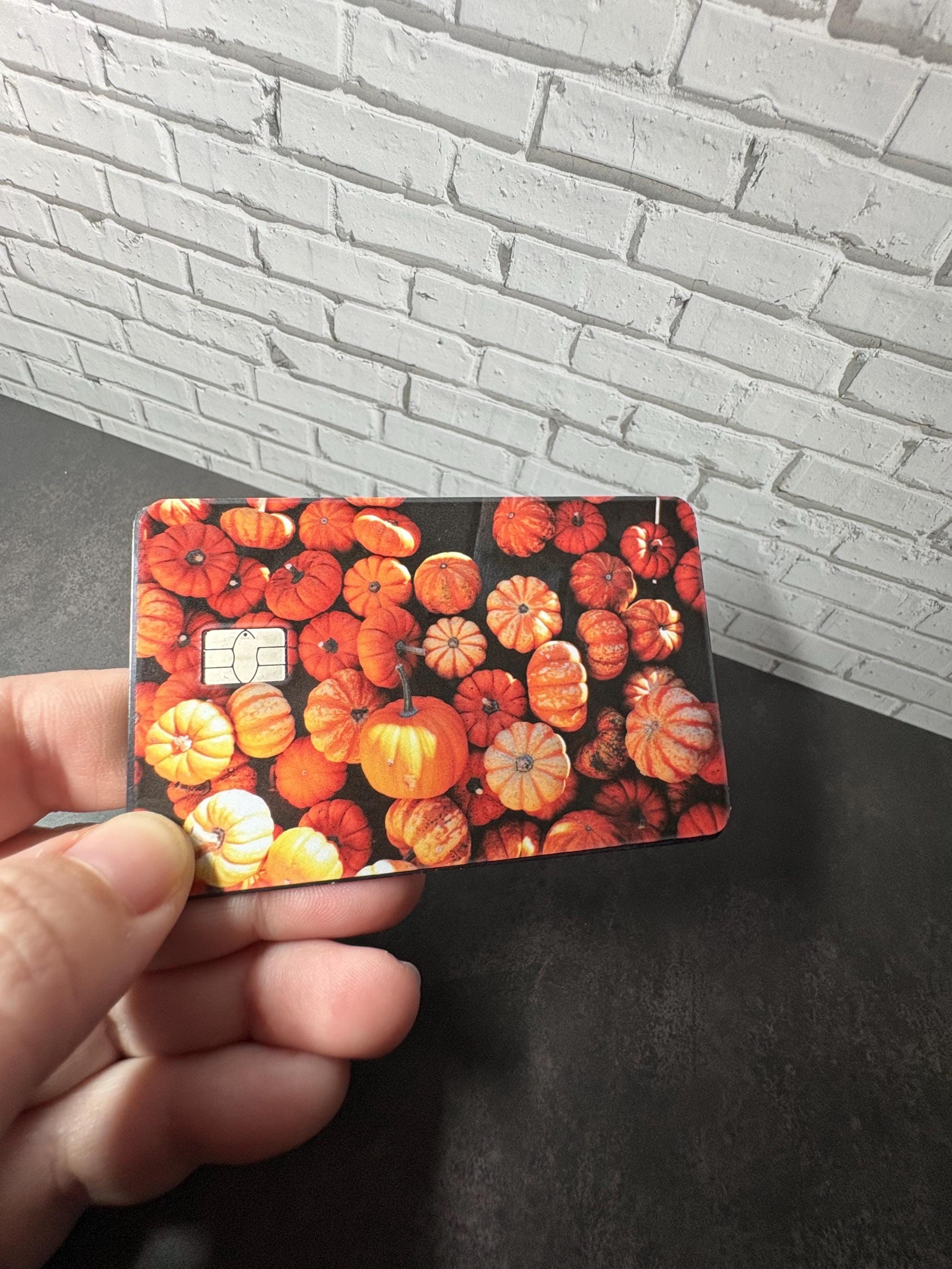 Mini Pumpkin Patch Card Skin, Waterproof Vinyl Debit Sticker (Halloween Gift), view 4