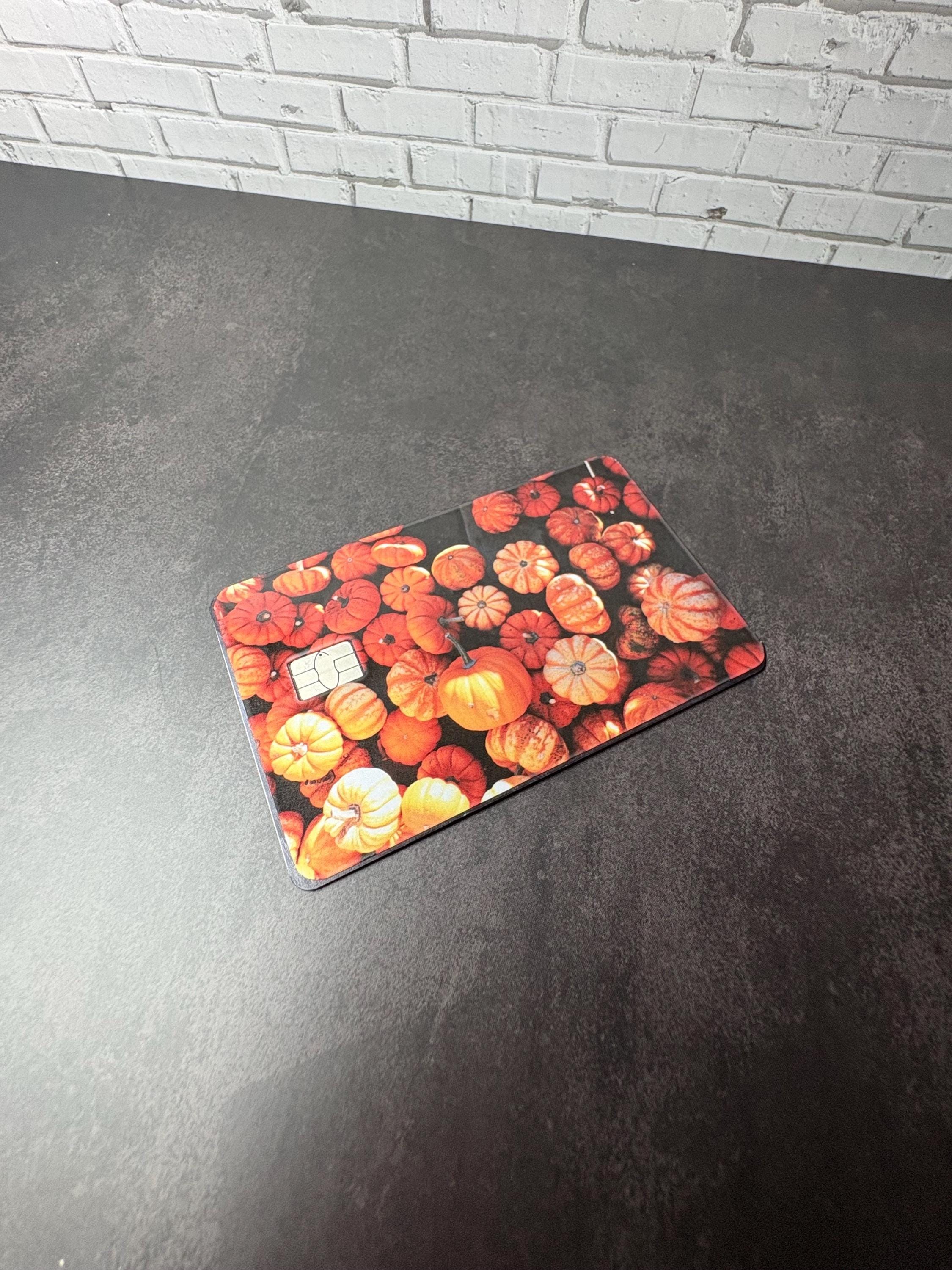Mini Pumpkin Patch Card Skin, Waterproof Vinyl Debit Sticker (Halloween Gift), view 5