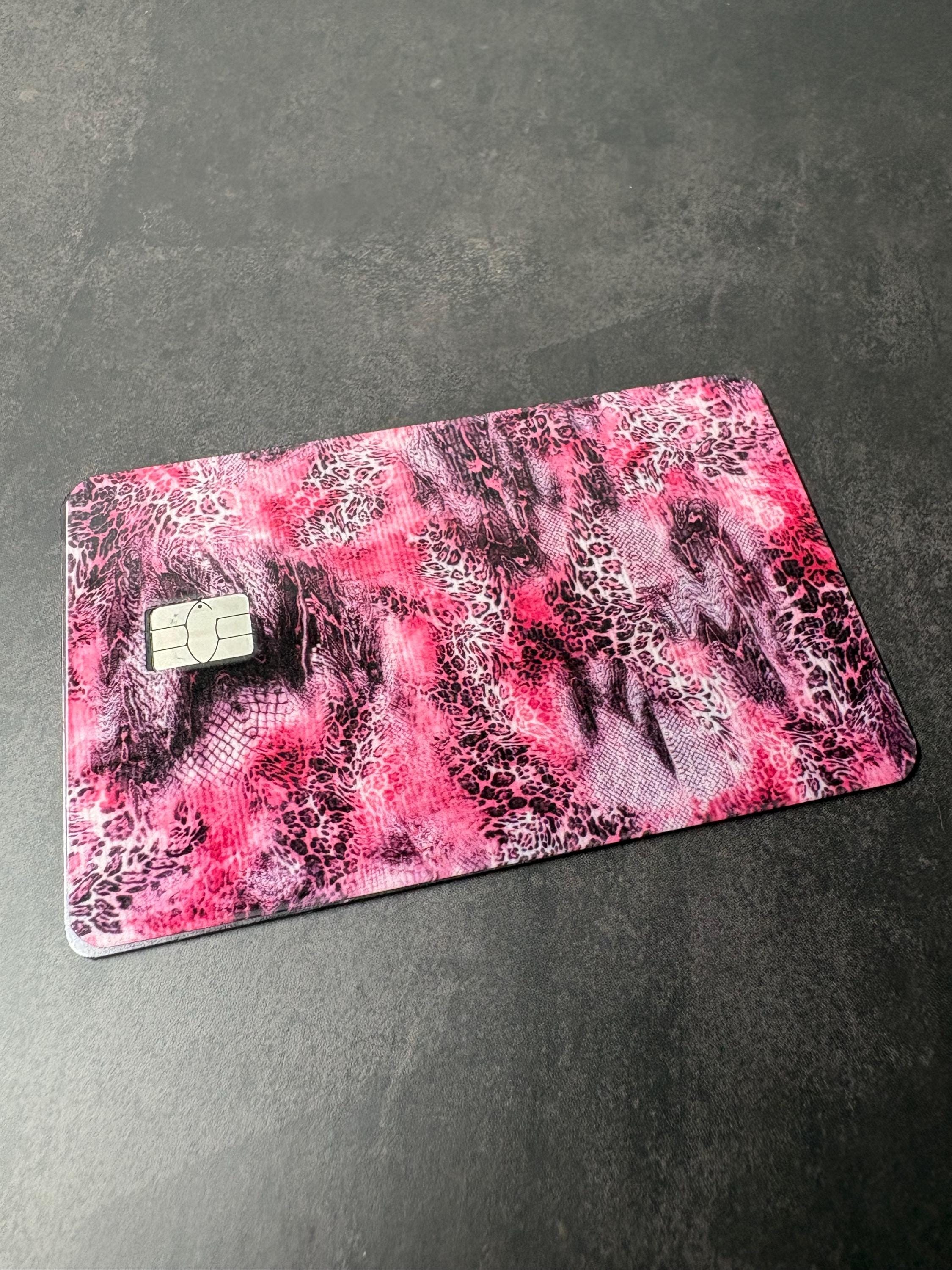 Pink Leopard Print Card Skin, Waterproof Vinyl Debit Card Decal (Gift), view 5