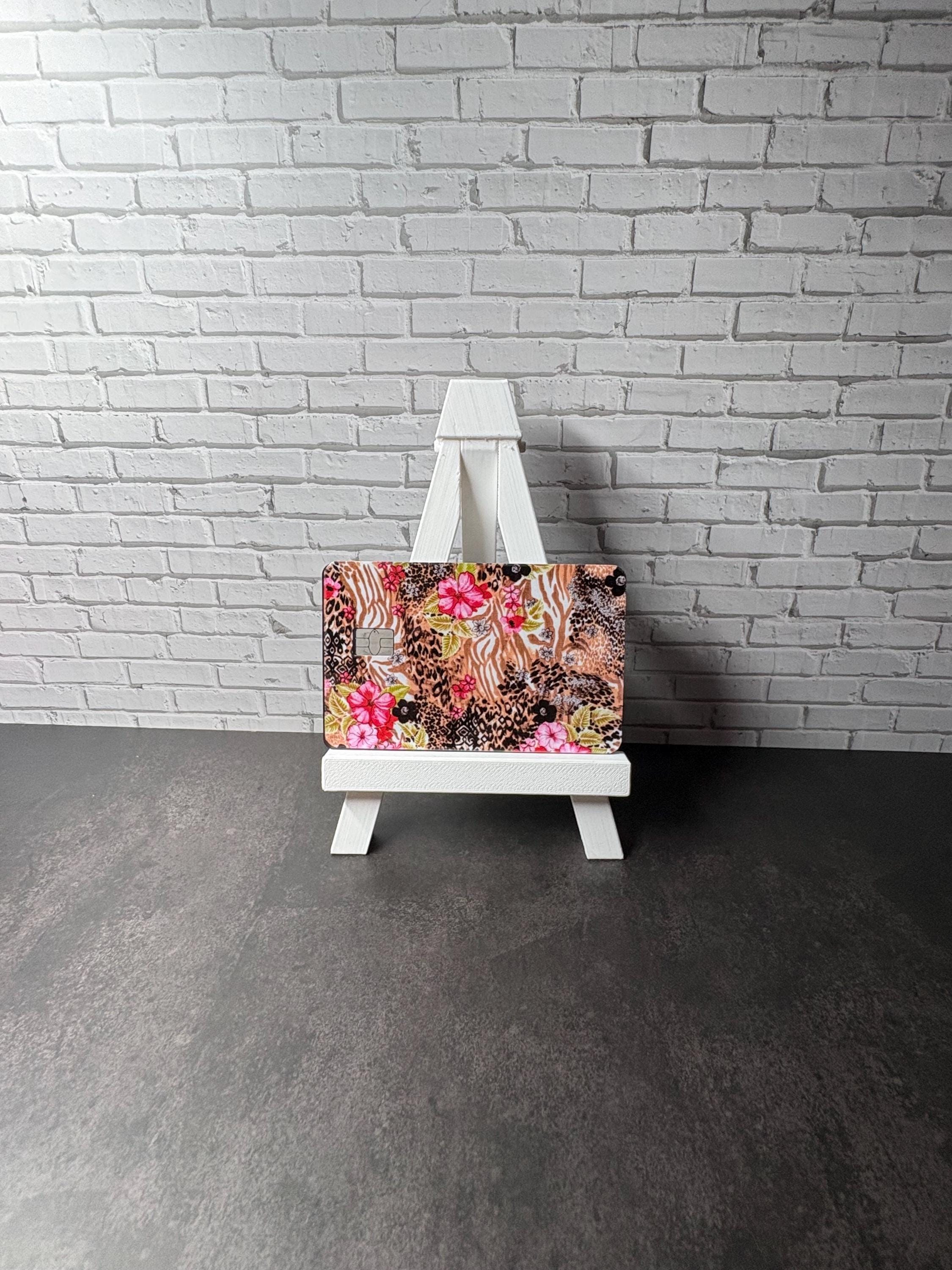 Boho Floral Leopard Print Card Skin, Waterproof Vinyl Debit Sticker (Gift), view 3