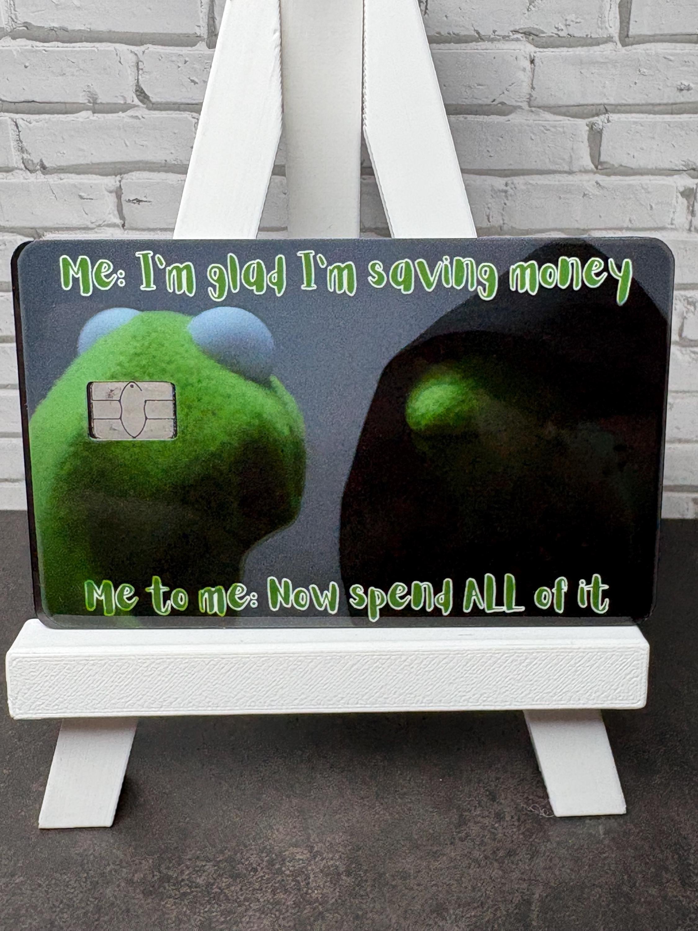 Funny Frog Meme Card Skin, Waterproof Vinyl Debit Sticker