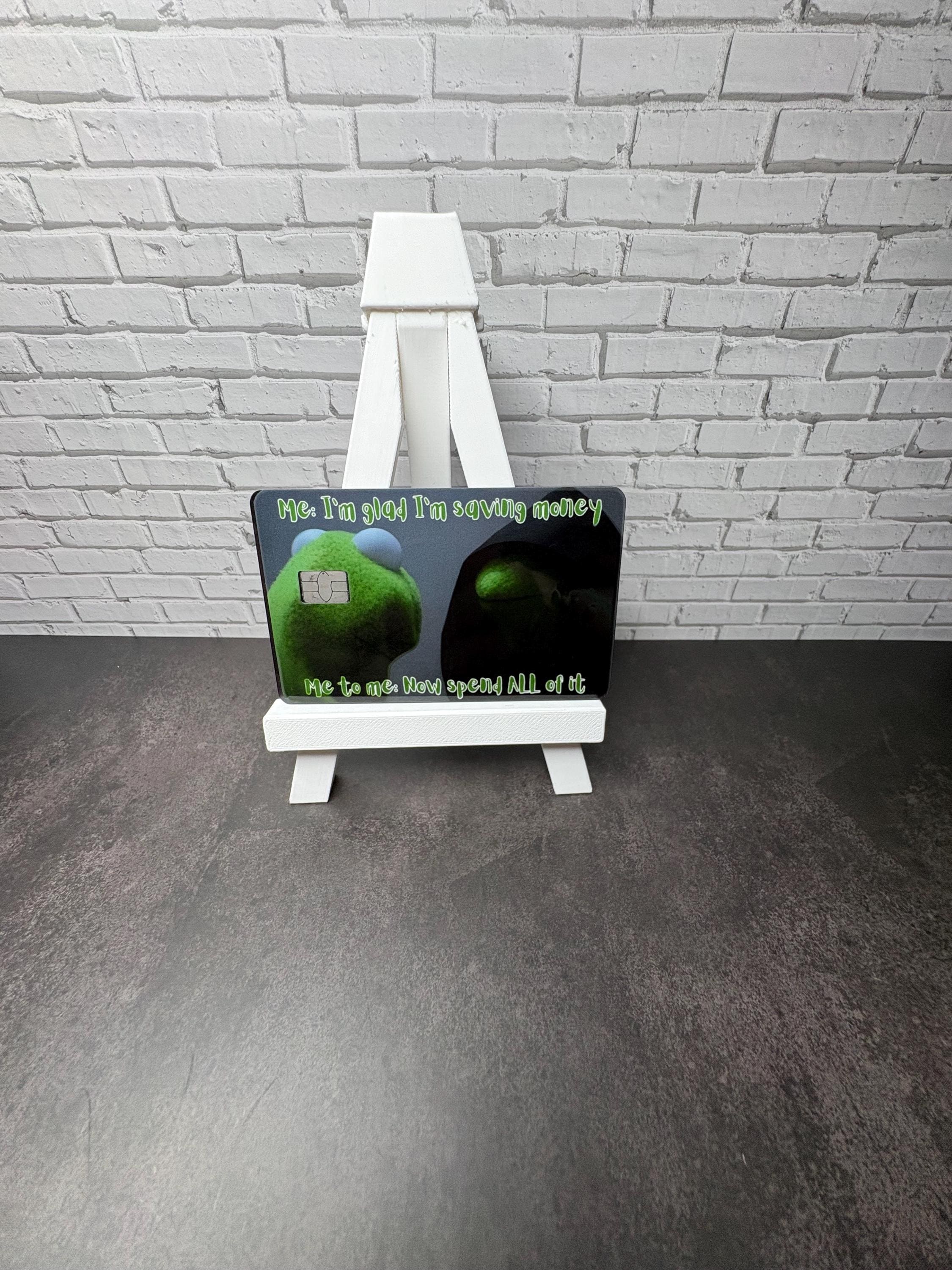 Funny Frog Meme Card Skin, Waterproof Vinyl Debit Sticker, view 3