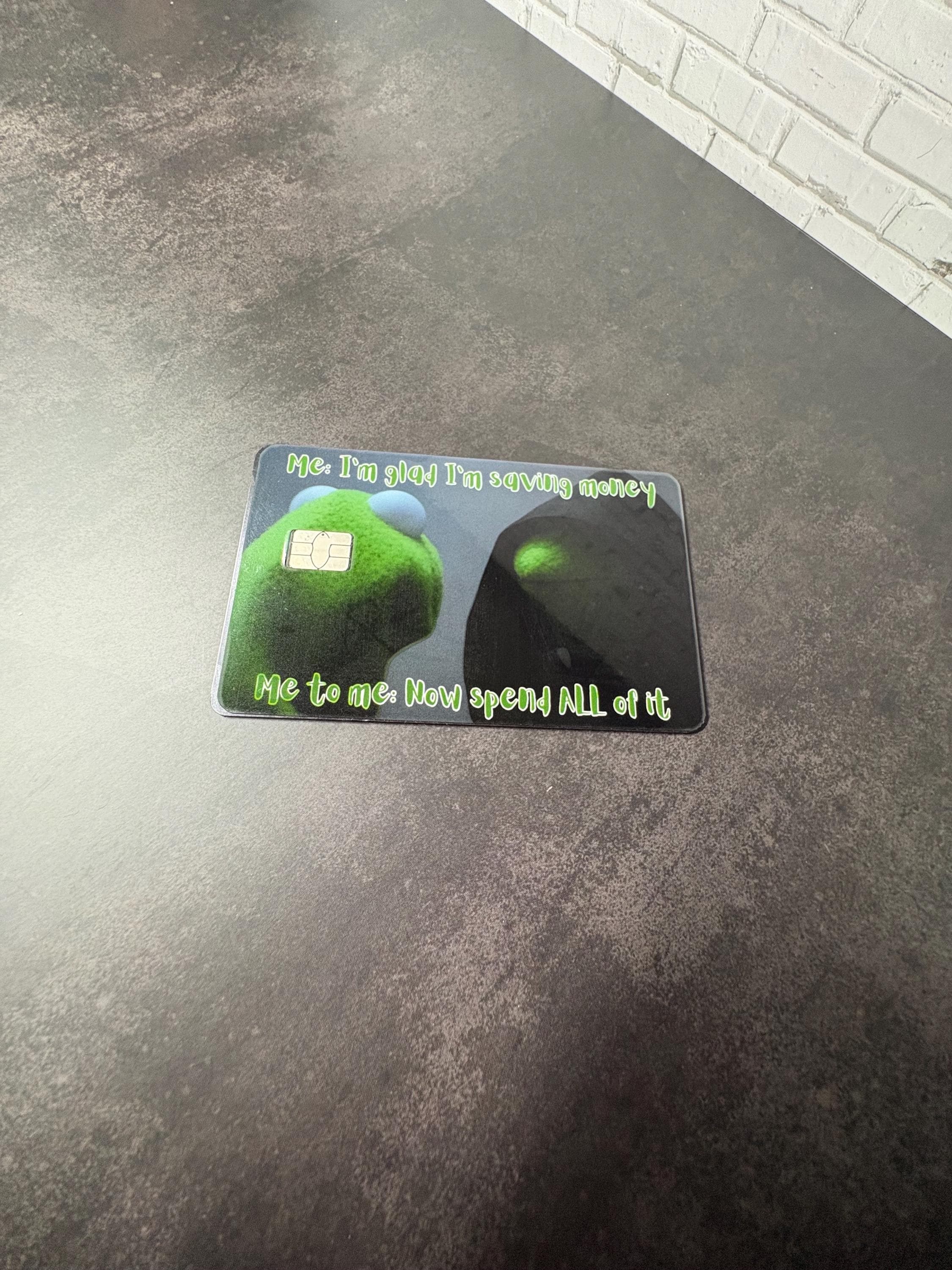 Funny Frog Meme Card Skin, Waterproof Vinyl Debit Sticker, view 5
