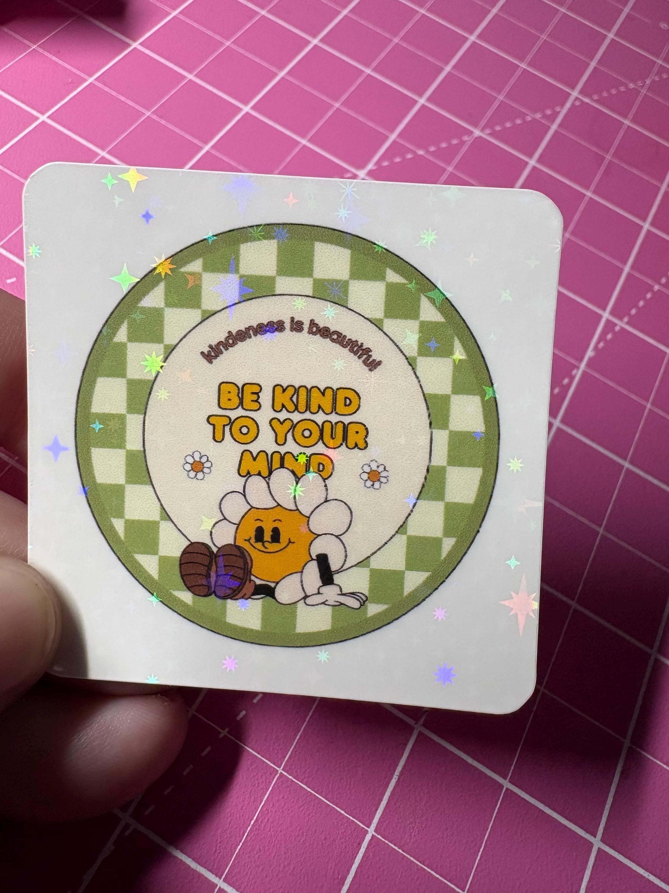 Daisy Kindness Sticker, Be Kind To Your Mind Vinyl Decal for Journal and Laptop, view 2