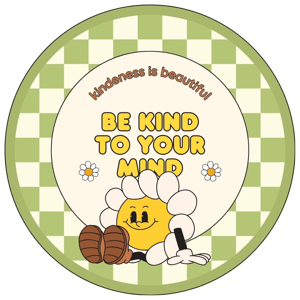 Daisy Kindness Sticker, Be Kind To Your Mind Vinyl Decal for Journal and Laptop, view 3
