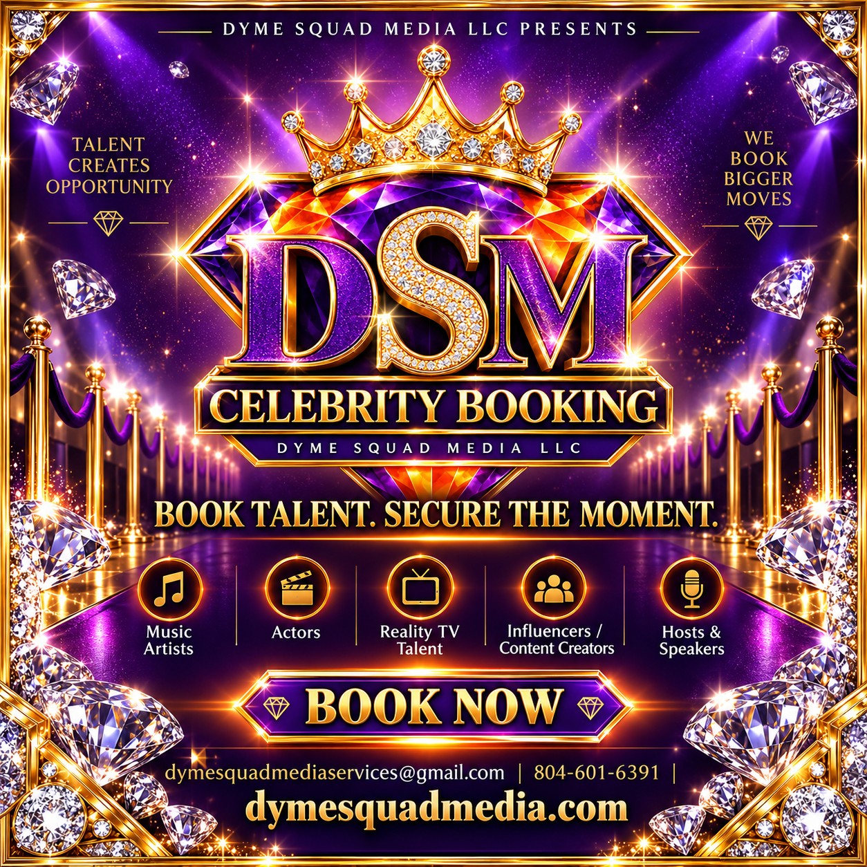 DSM Celebrity Booking talent categories