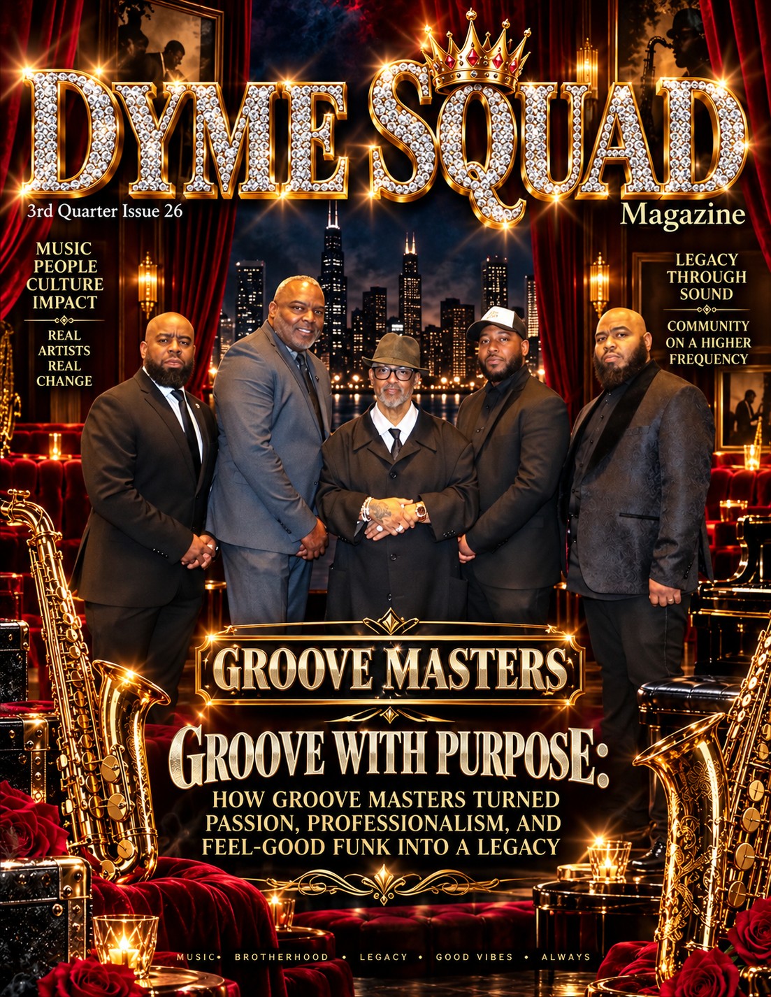 Dyme Squad Magazine cover featuring Groove Masters Band