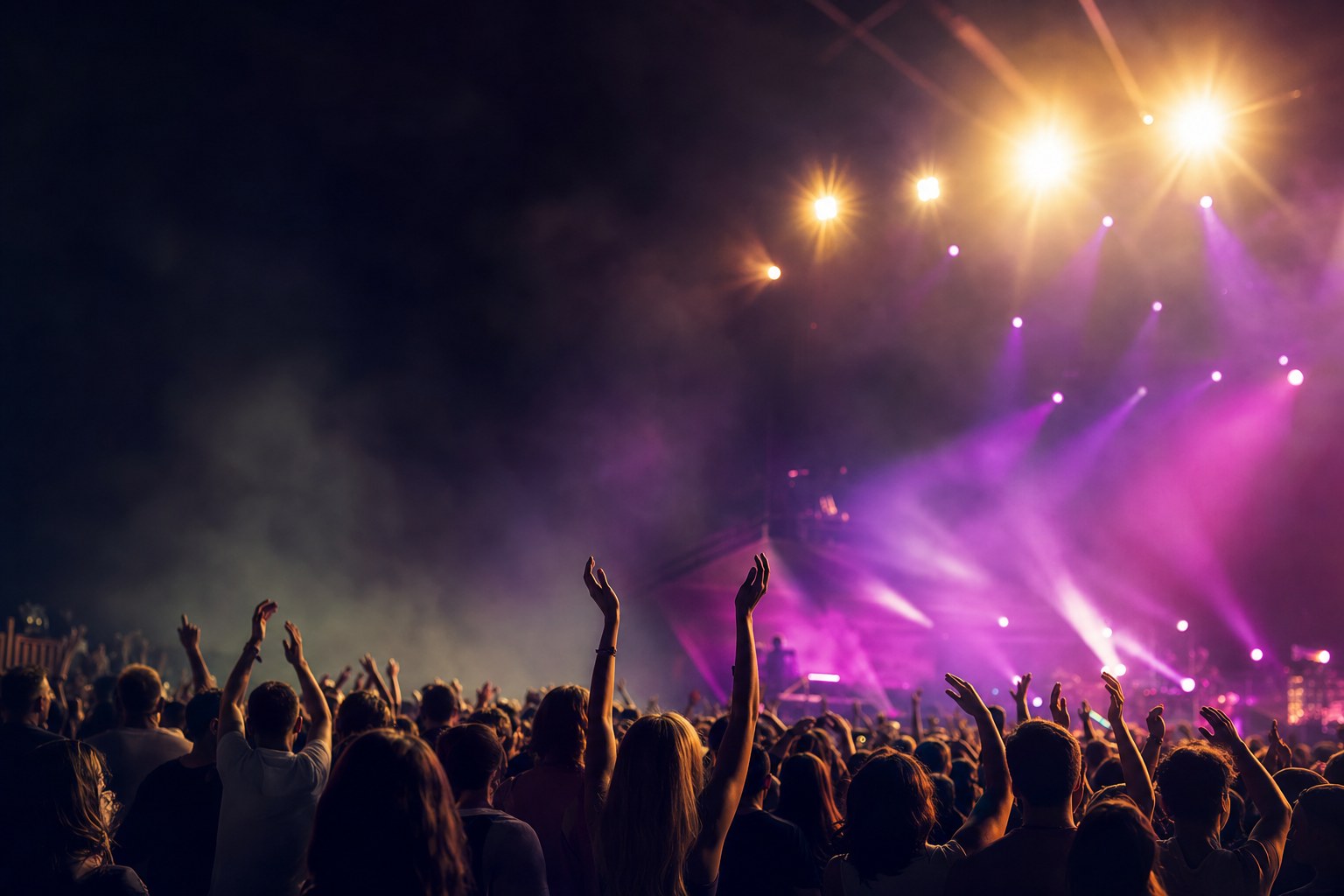 Live music event with audience and stage lights