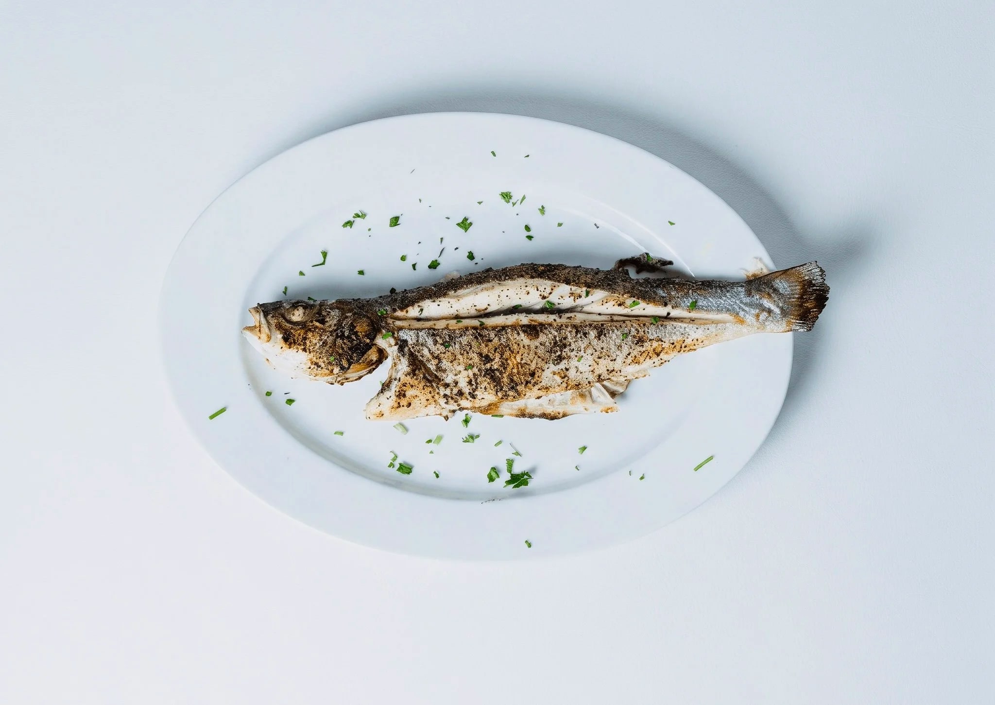 Whole grilled branzino at Parthenon