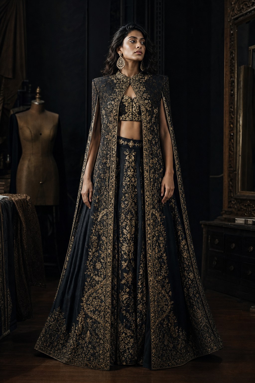 Indo-Western occasion outfit with embroidery