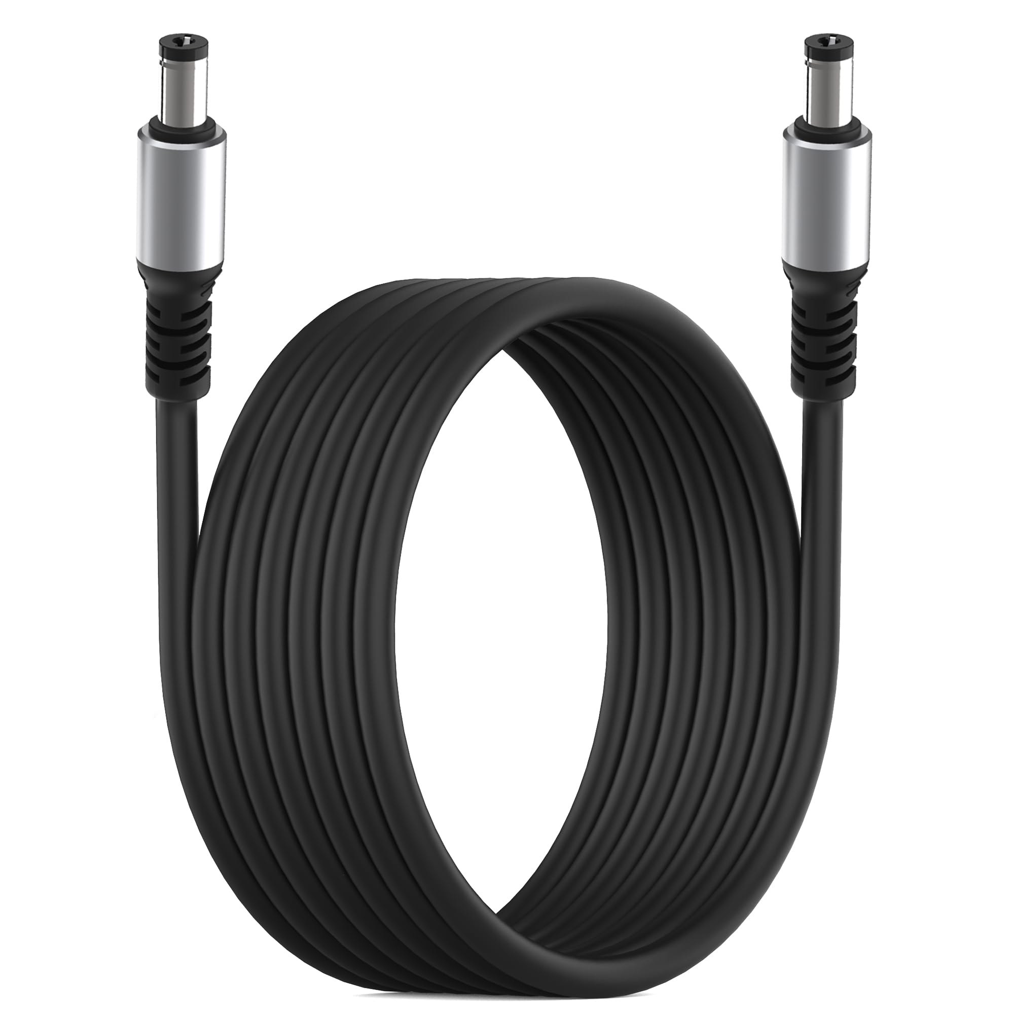 DC 5.5x2.1mm Male to Male Aluminum Alloy Extension Cord Power Adapter Cable for LED Strip Surveillance Camera CCTV Security Camera LED Display IP Camera DVR Router