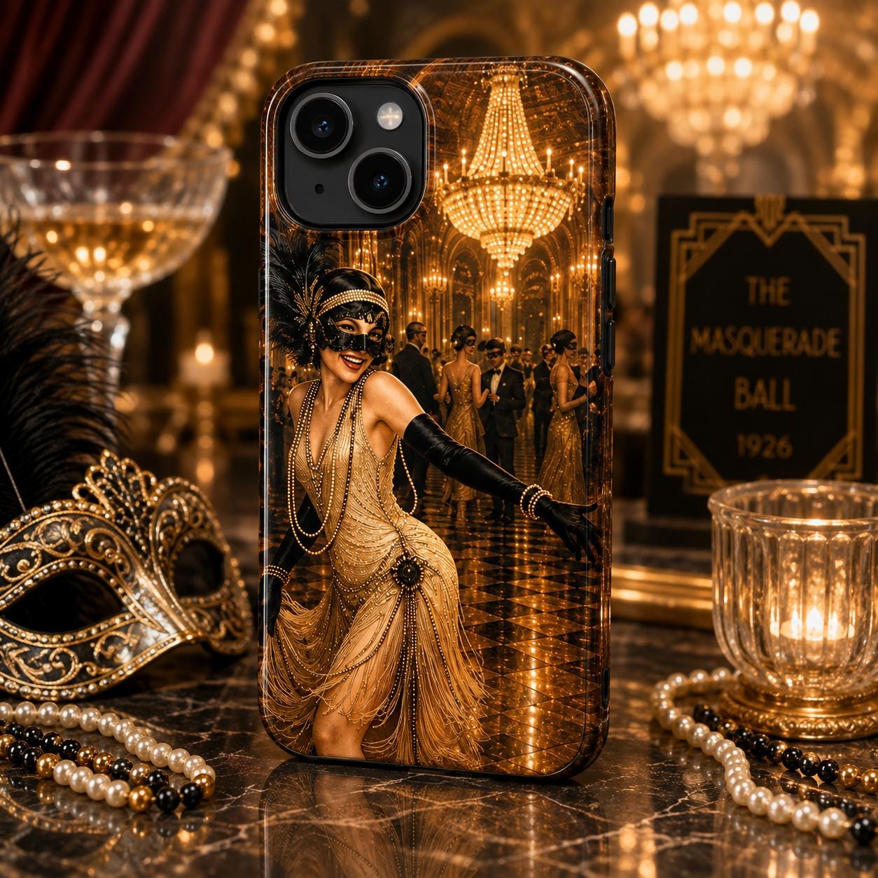 Flapper 1920s Tough Phone Case, product view 3