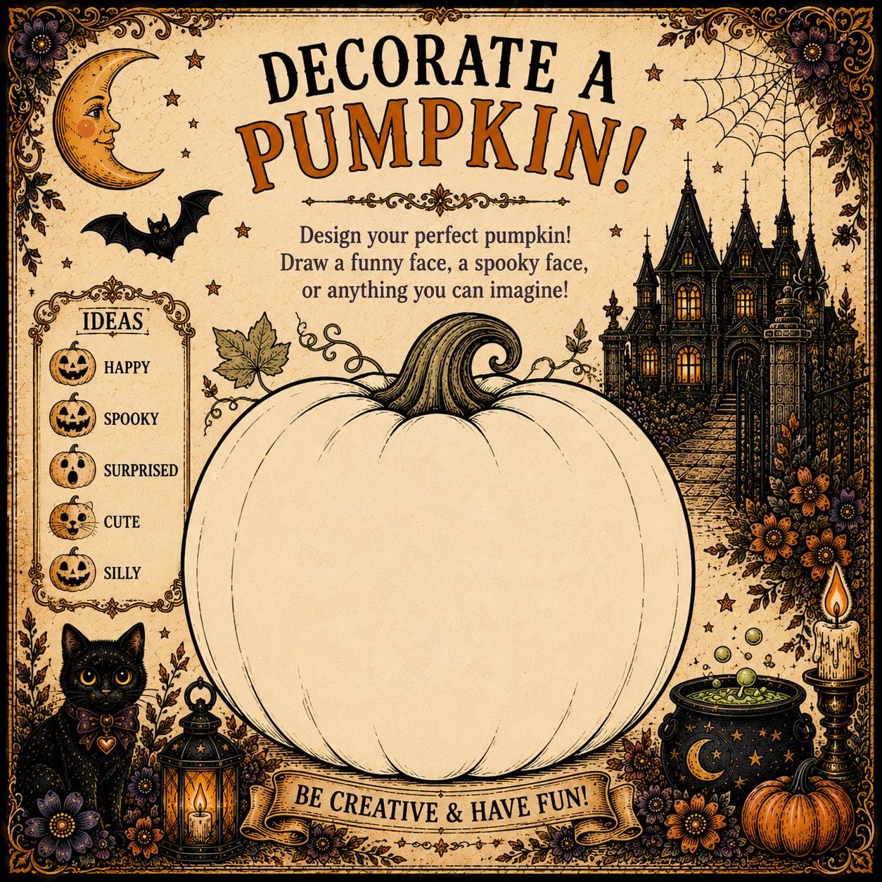 Vintage Halloween Kids Activity Pack | Printable Halloween Games | Instant Download, product view 2