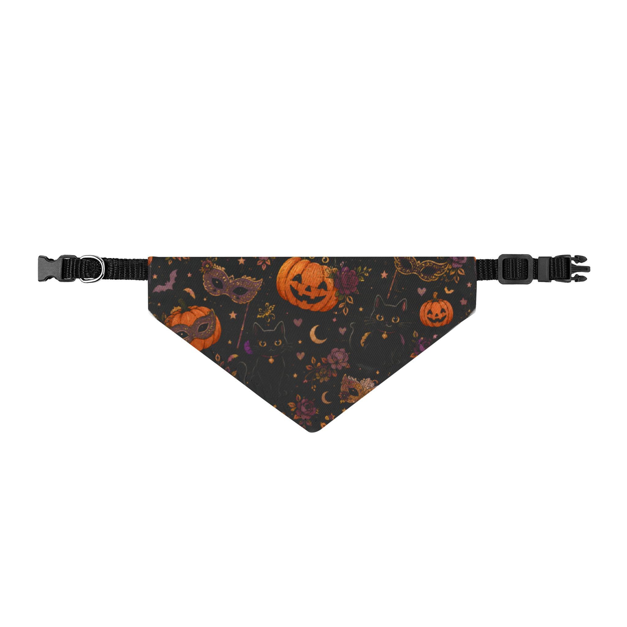 Halloween Pumpkin Clip On Pet Bandana Spooky Jack-O Lantern Collar Accessory, product view 2