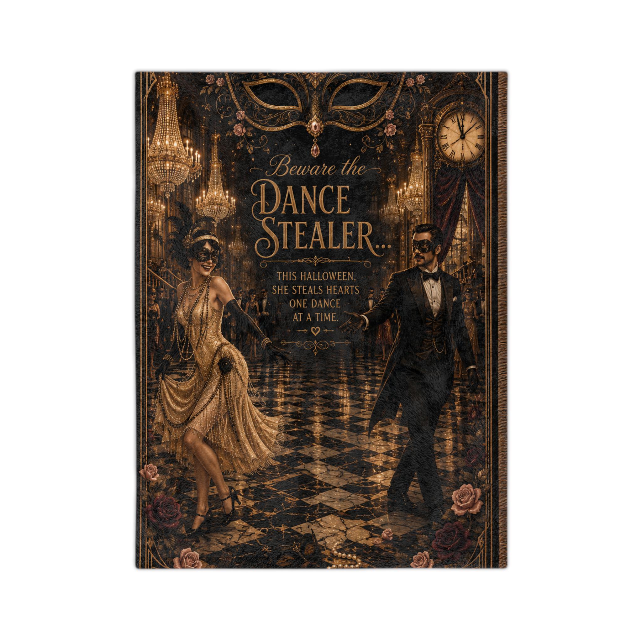 Vintage Masquerade 'Dance Stealer' Velveteen Blanket