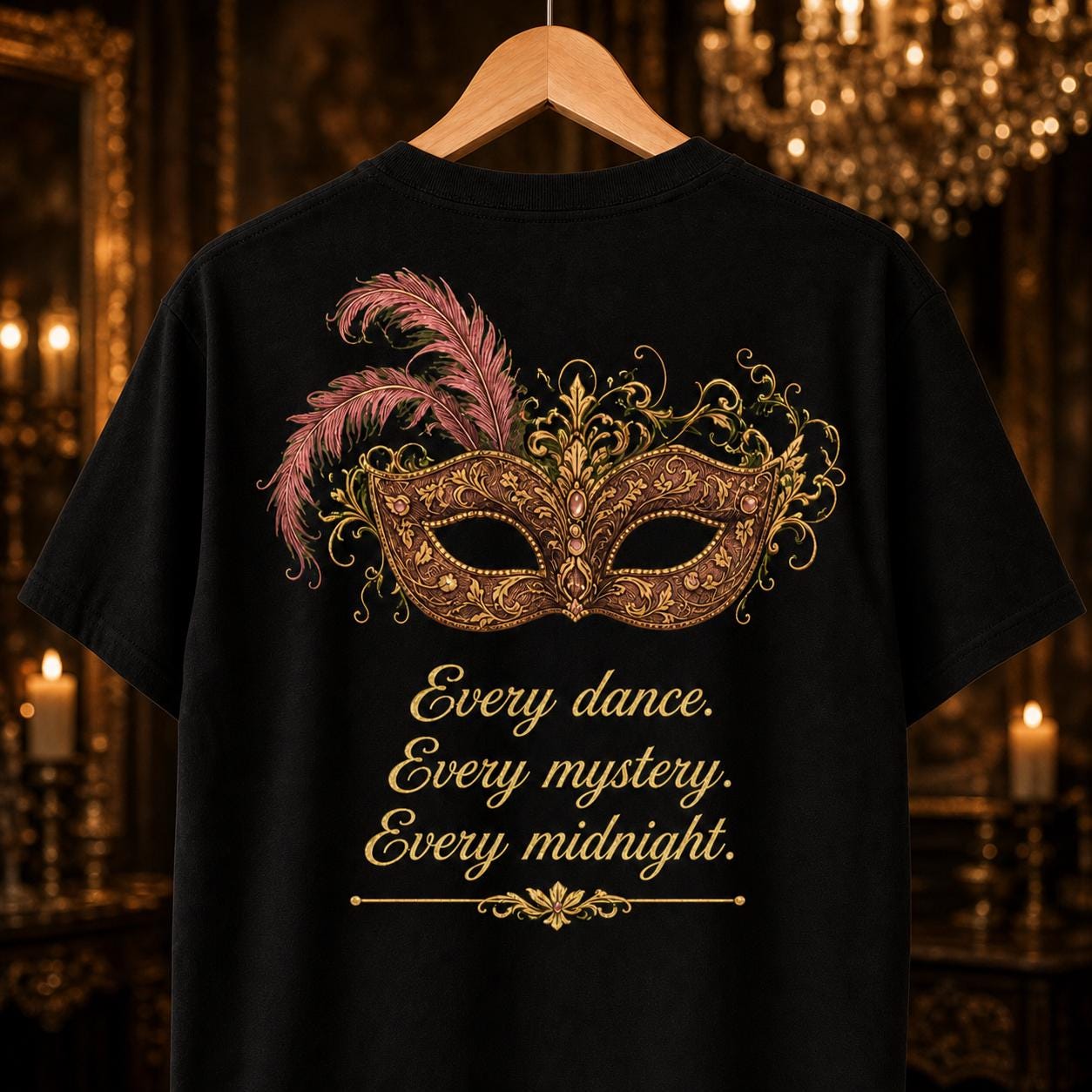 Masquerade Ball T Shirt Dancing Thief Vintage Masque Graphic, product view 7