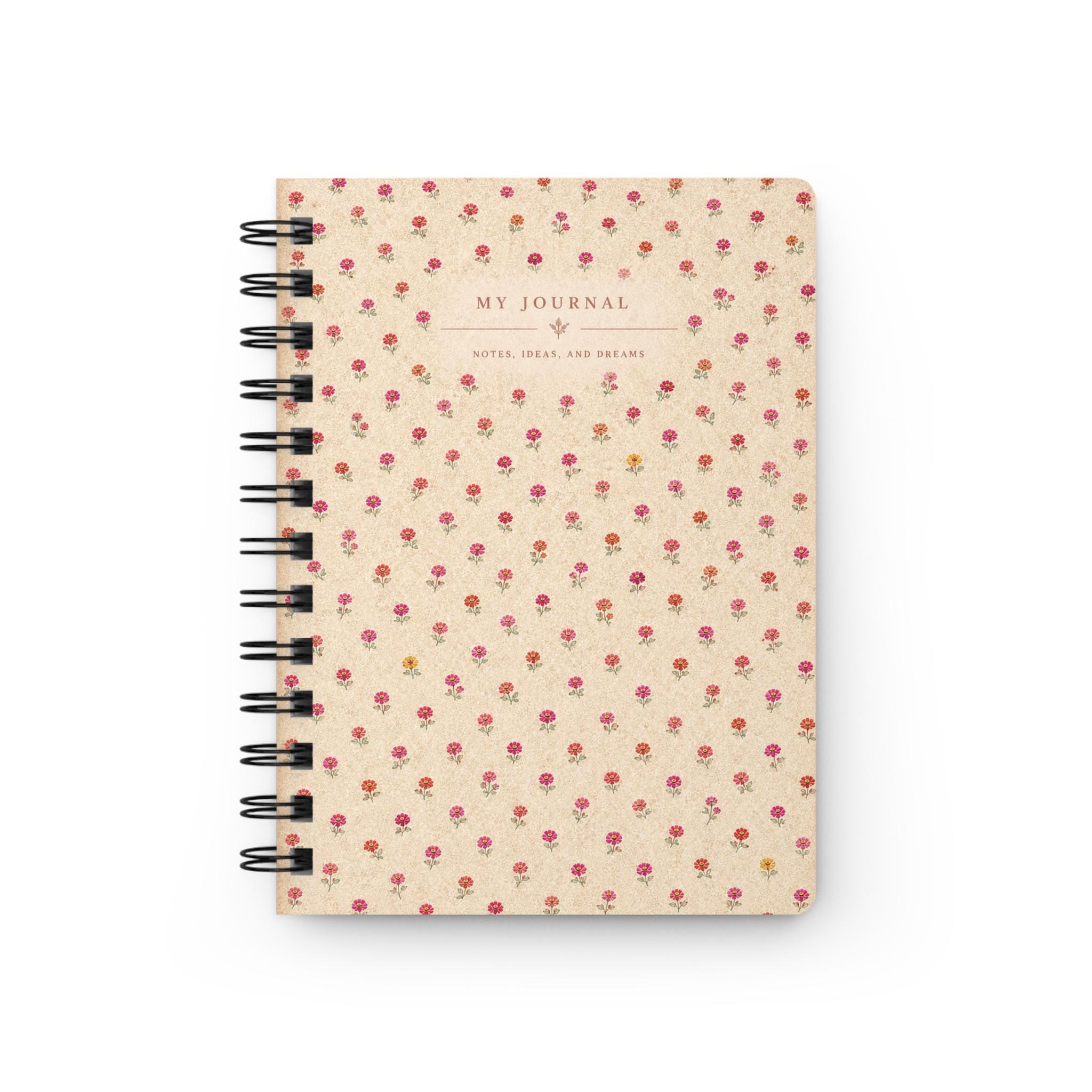 Vintage Floral Cottage-core Journal: Spiral-Bound Notebook for Notes