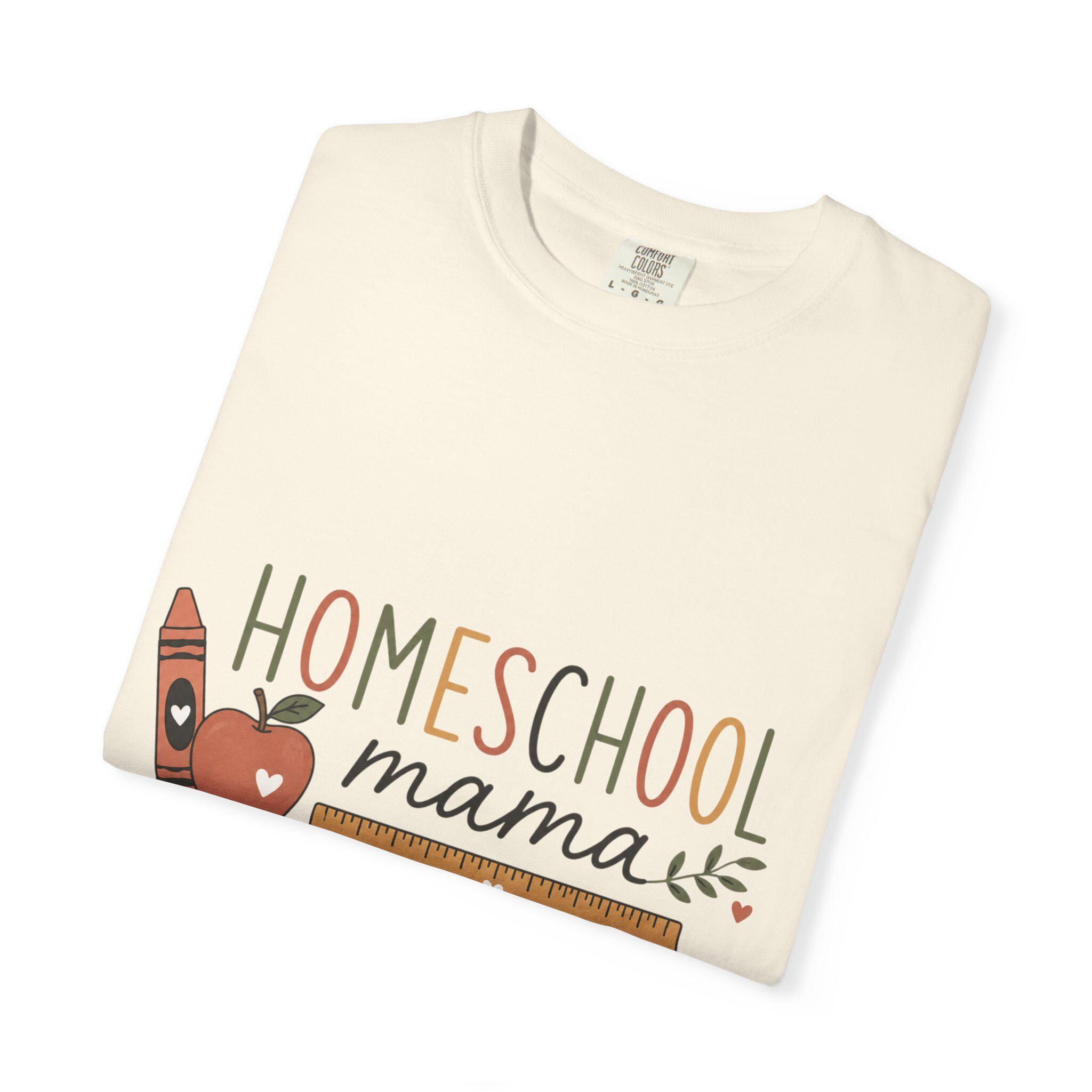 Homeschool Mama T-Shirt – Crayon Apple Teacher Tee, product view 5
