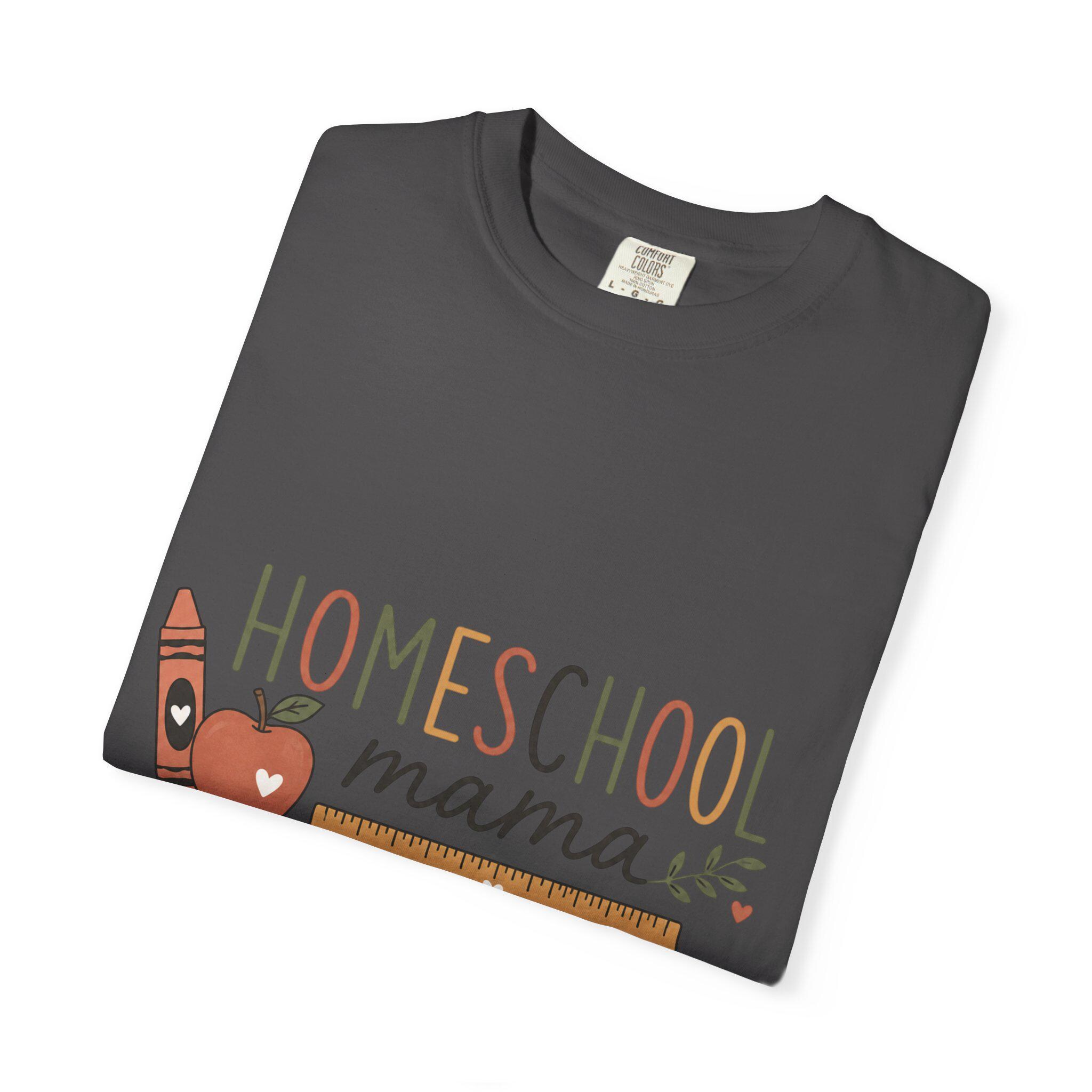 Homeschool Mama T-Shirt – Crayon Apple Teacher Tee, product view 7