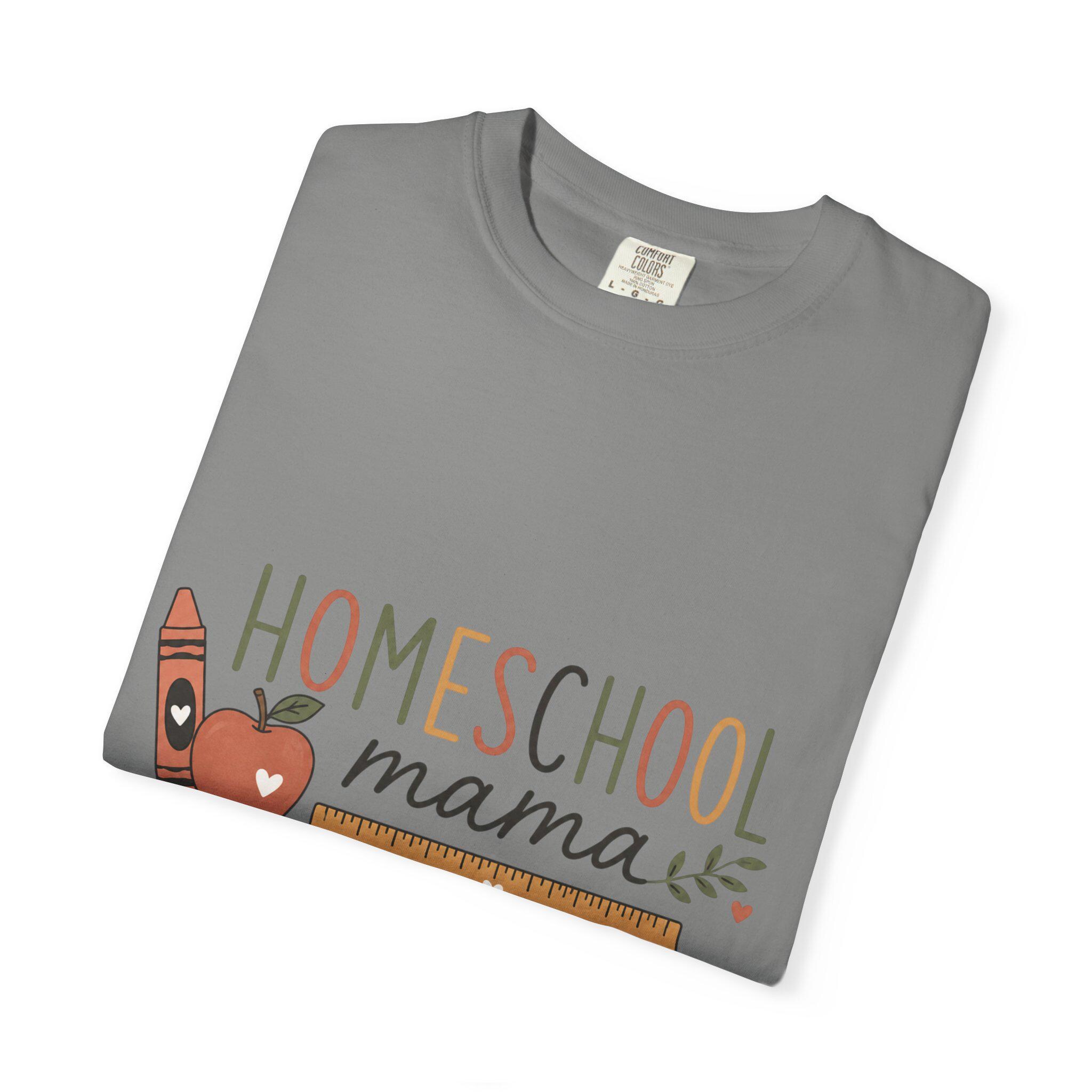 Homeschool Mama T-Shirt – Crayon Apple Teacher Tee, product view 8