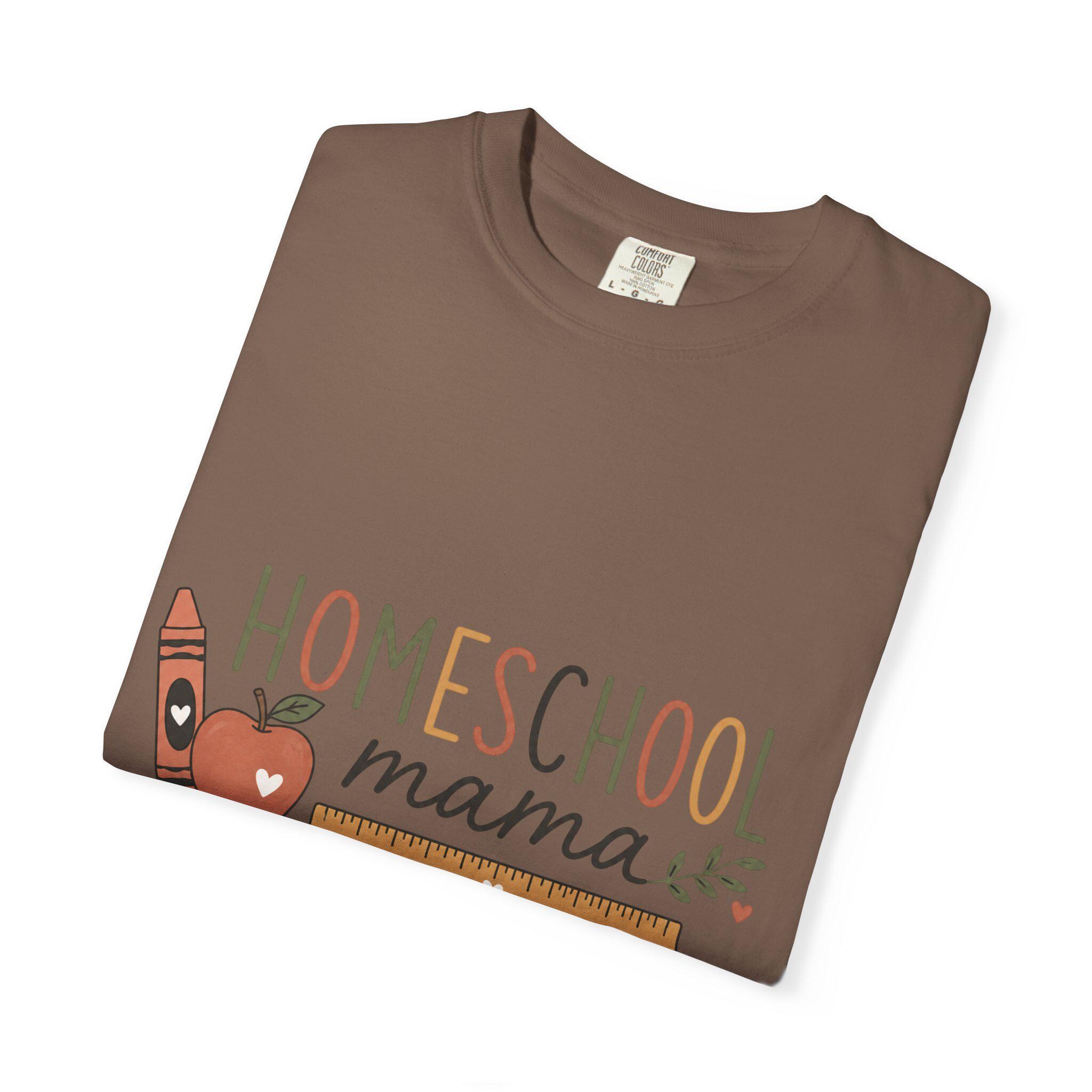 Homeschool Mama T-Shirt – Crayon Apple Teacher Tee, product view 9