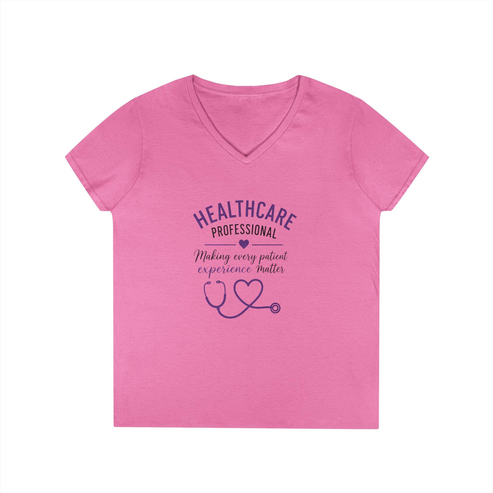 Healthcare Professional heart stethoscope T-Shirt | V-neck ladies, product view 4