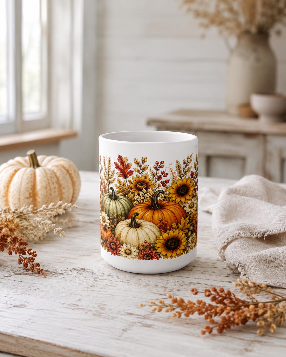 Autumn Pumpkin & Sunflower 20oz Jumbo Mug