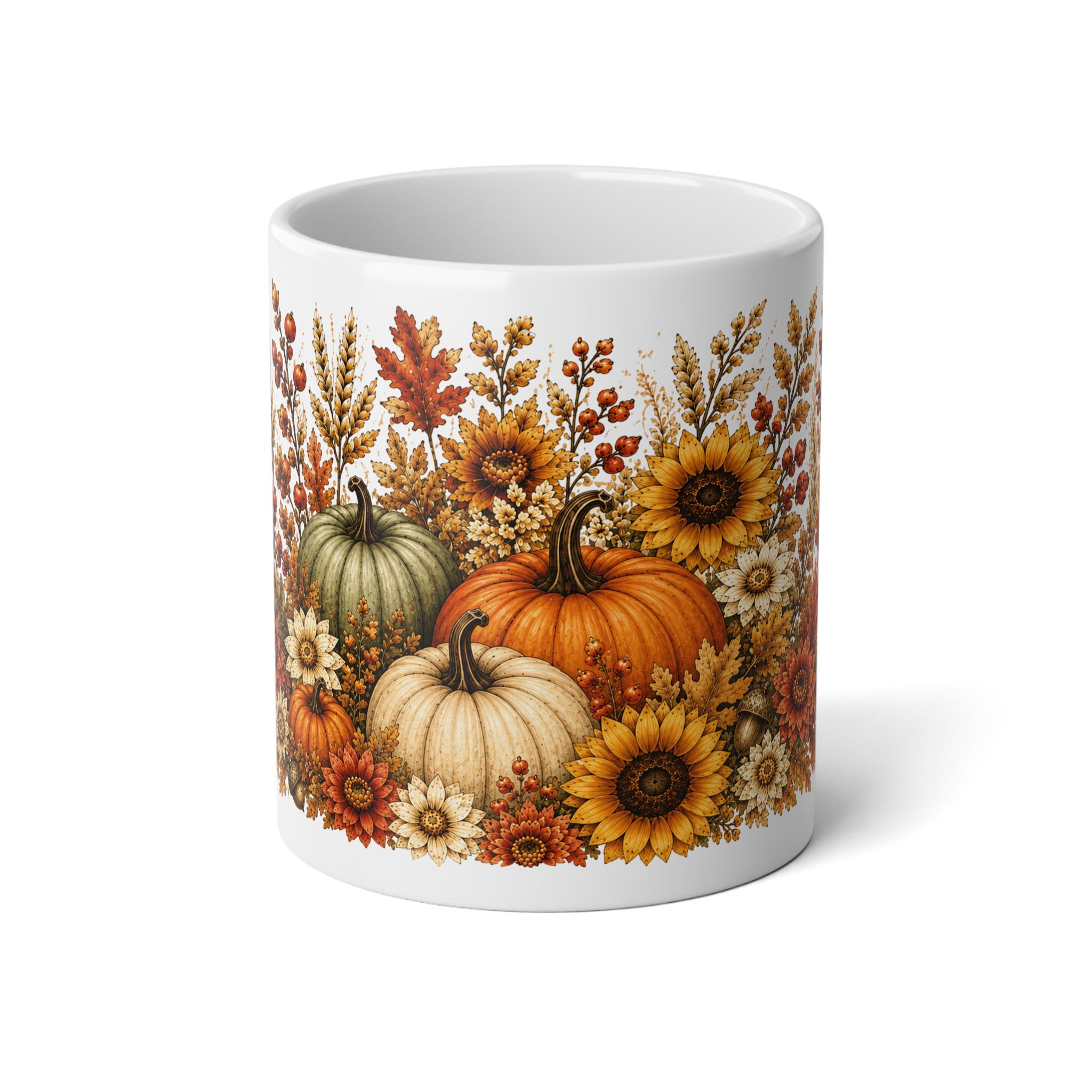 Autumn Pumpkin & Sunflower 20oz Jumbo Mug, product view 2