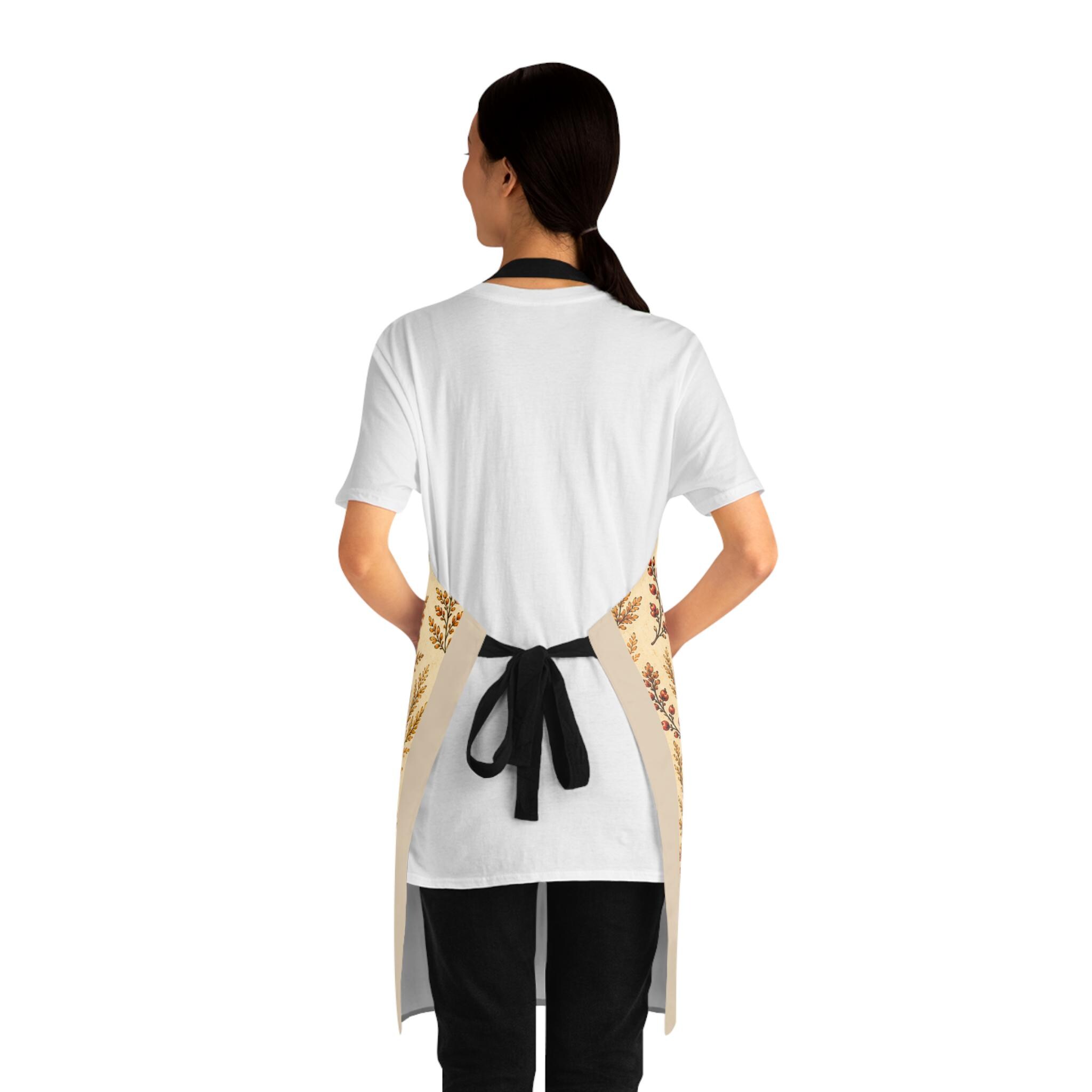 Autumn Harvest Apron — Pumpkin & Sunflower Fall Kitchen Apron, product view 3