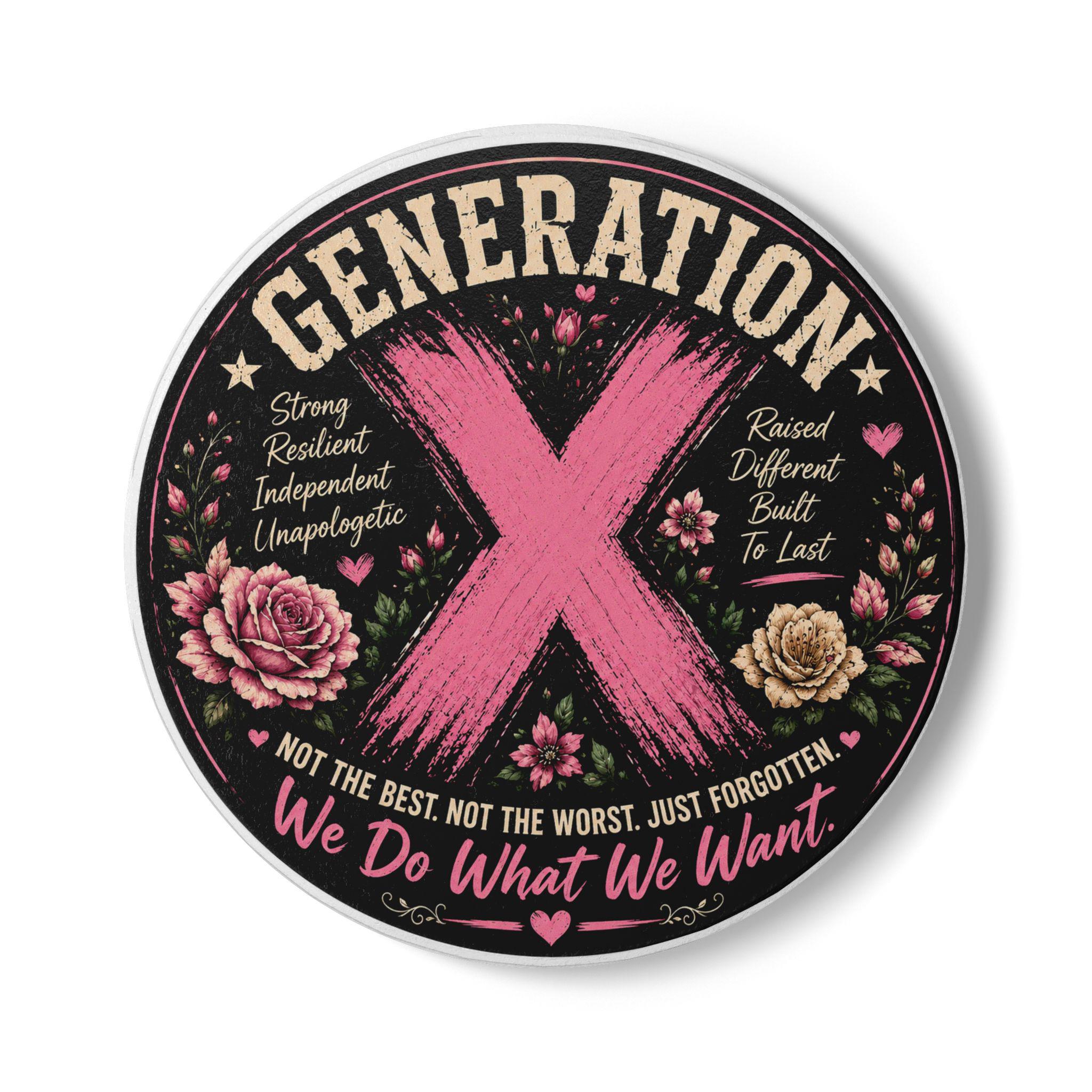 Generation X Ceramic Coaster – Retro Pink X Floral Tribute