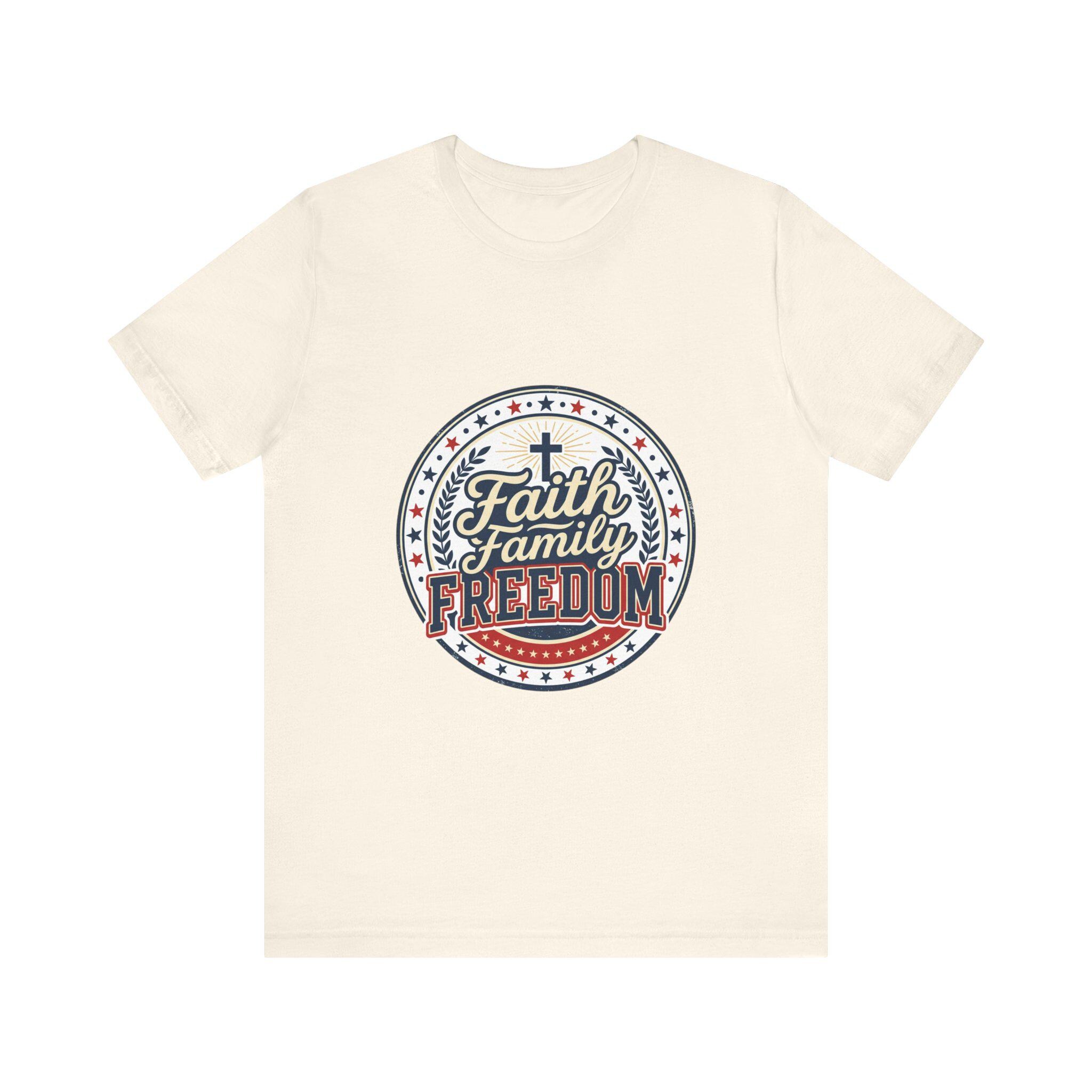 Faith Family Freedom T Shirt Patriotic Faith-Based July 4th Vintage Americana, product view 3