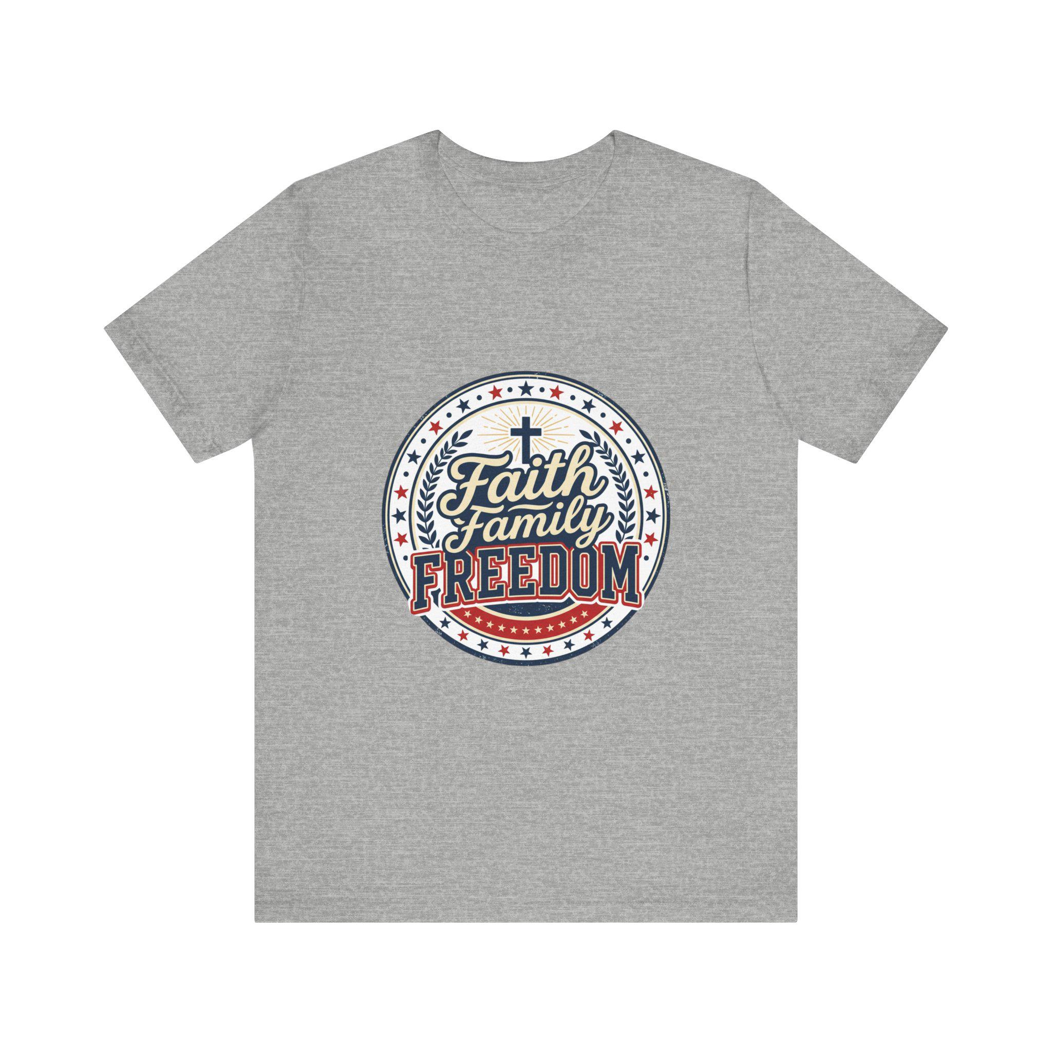 Faith Family Freedom T Shirt Patriotic Faith-Based July 4th Vintage Americana, product view 4