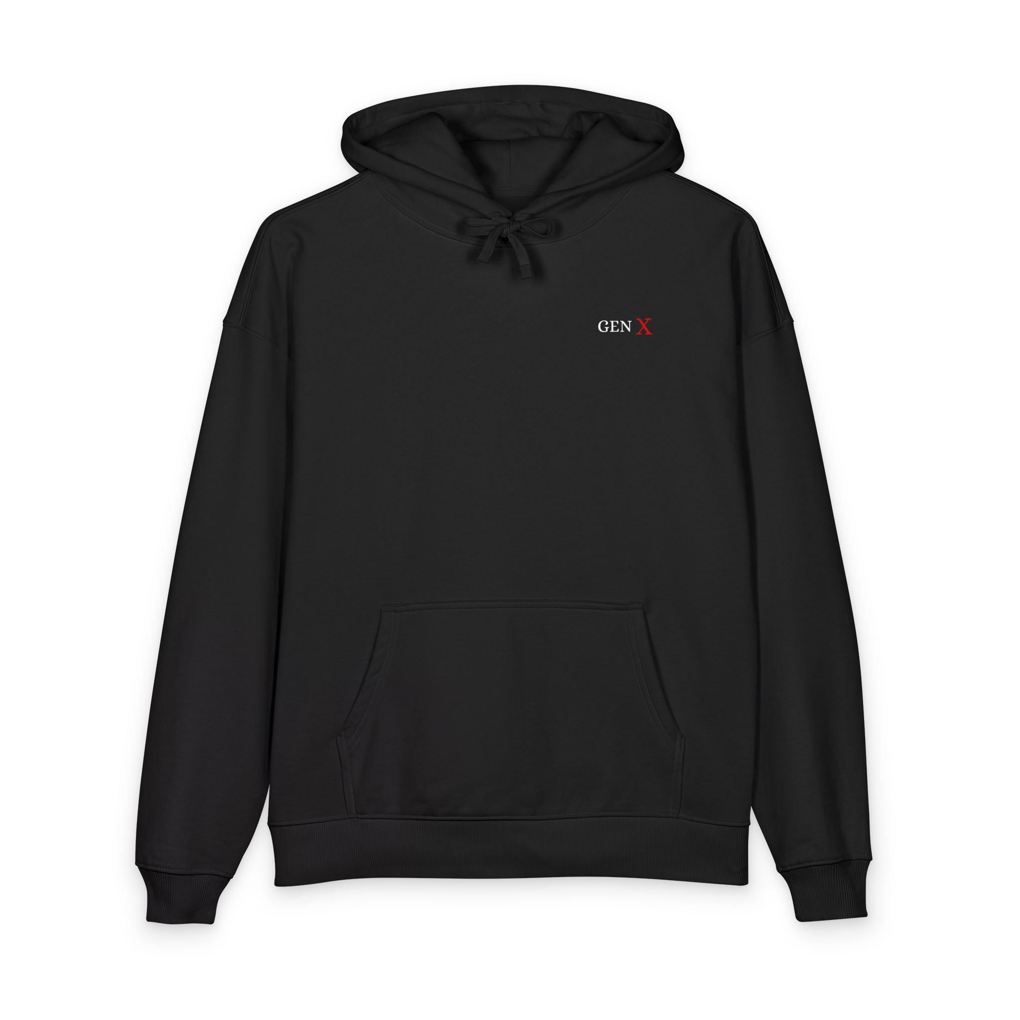 Minimal Embroidered X Chest Hoodie | White Relaxed Pullover