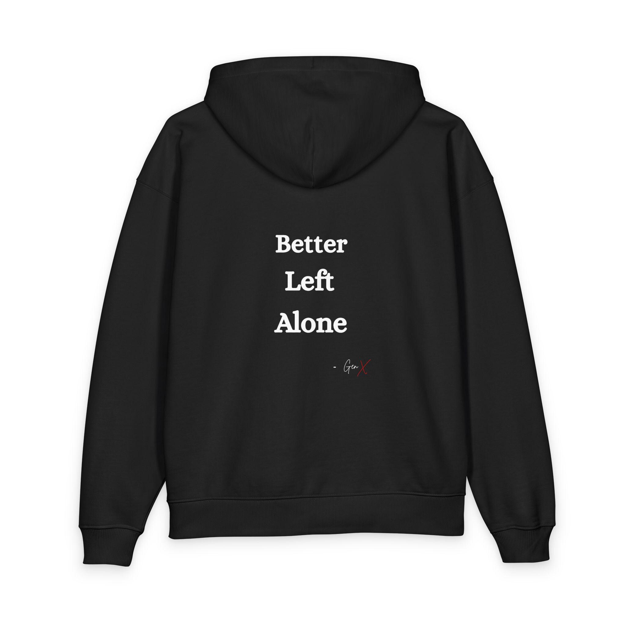 Minimal Embroidered X Chest Hoodie | White Relaxed Pullover, product view 2