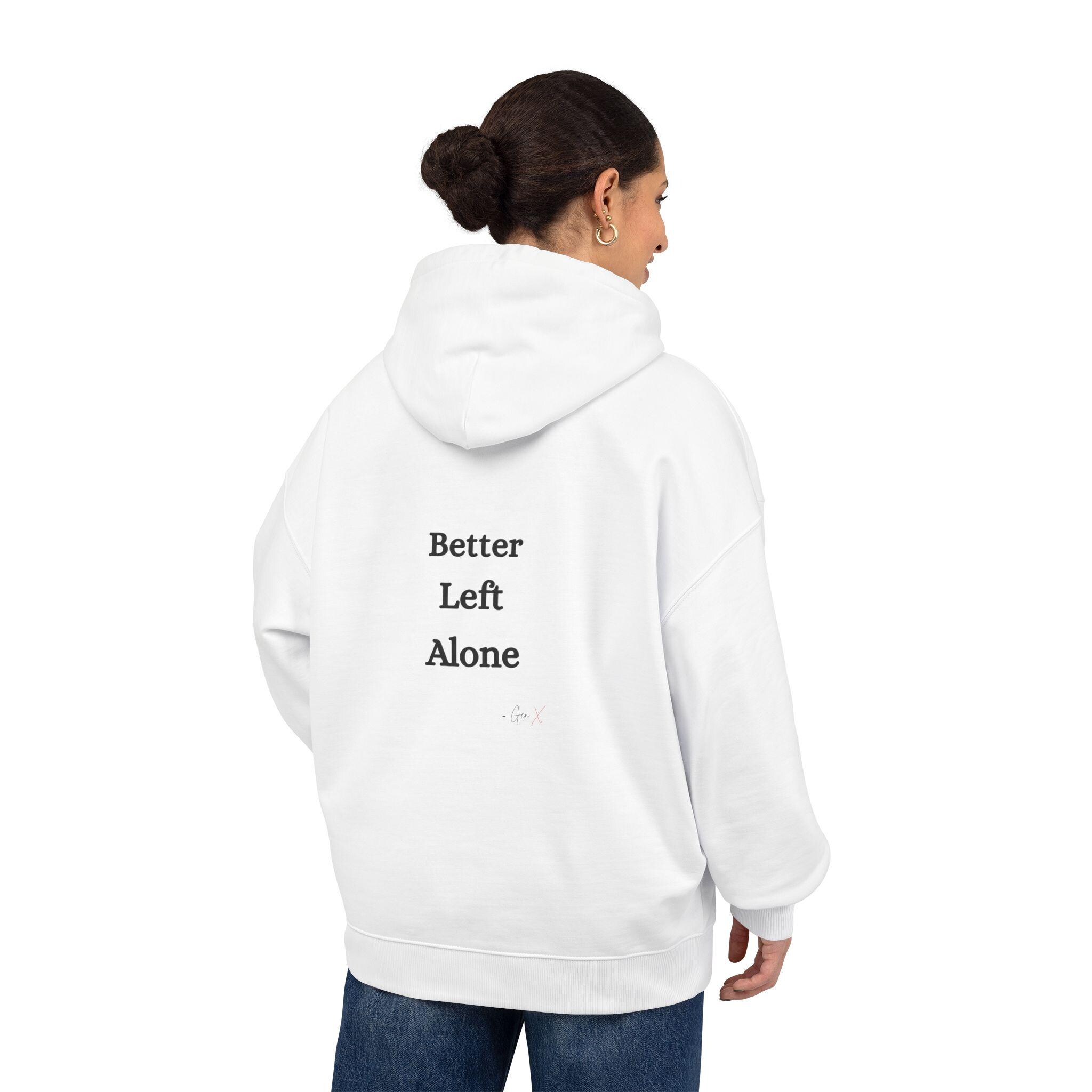 Better Left Alone Hoodie | Minimal Text Back Print, product view 4