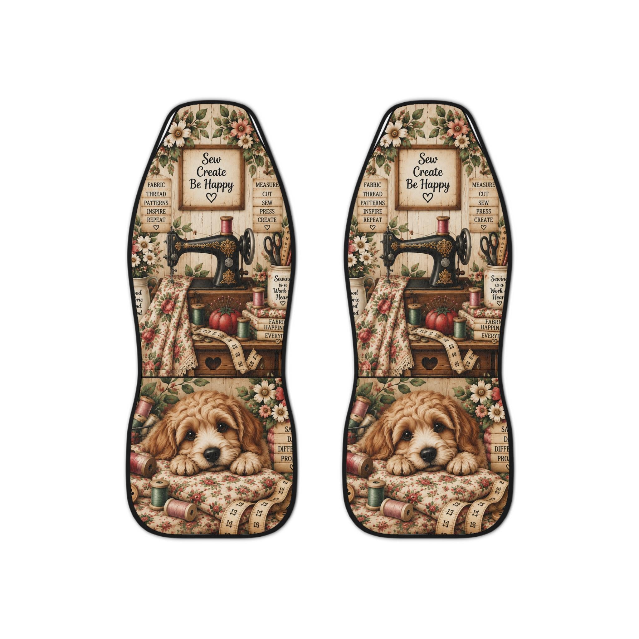 Vintage sewing puppy car seat covers